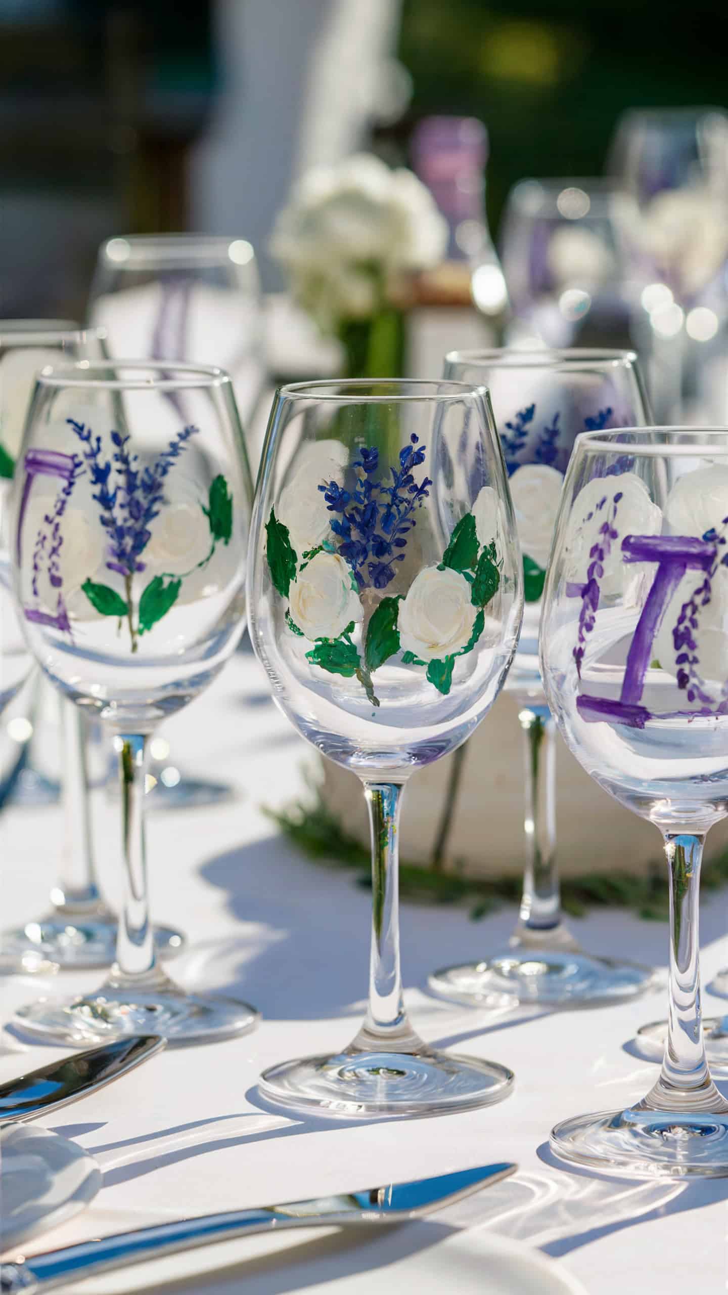 Hand-Painted Wine Glasses