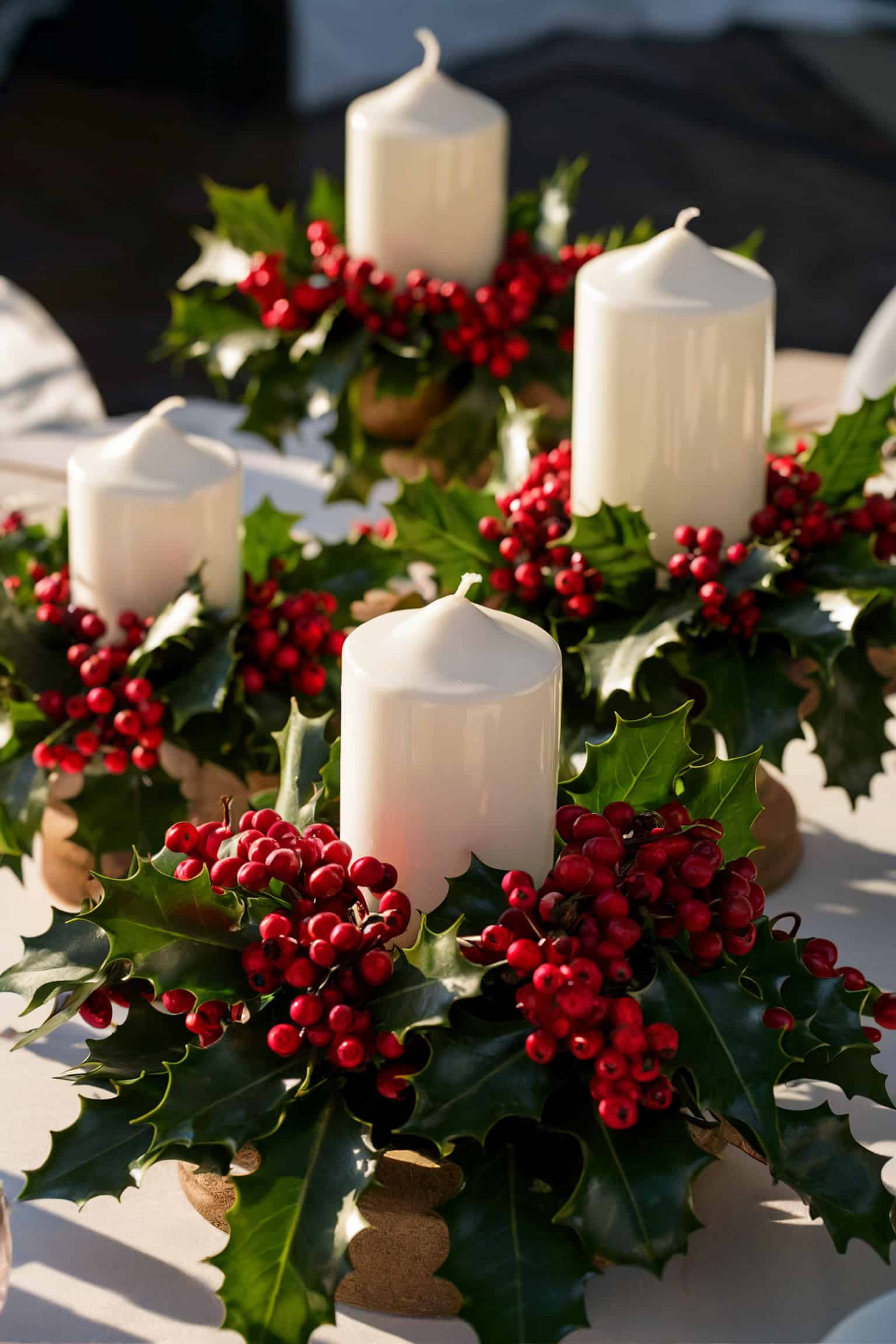 Holly and Berry Candle Holder Sets
