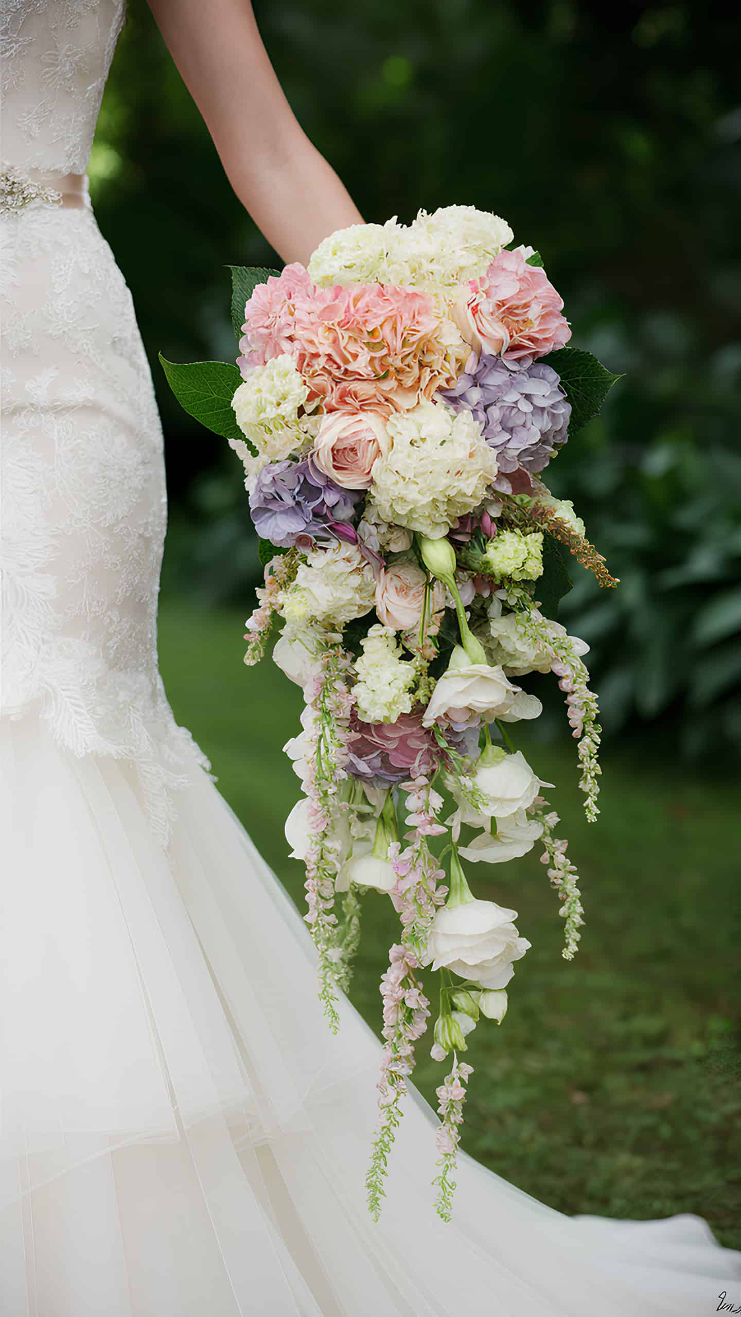 Hydrangea and Stephanotis Cascade