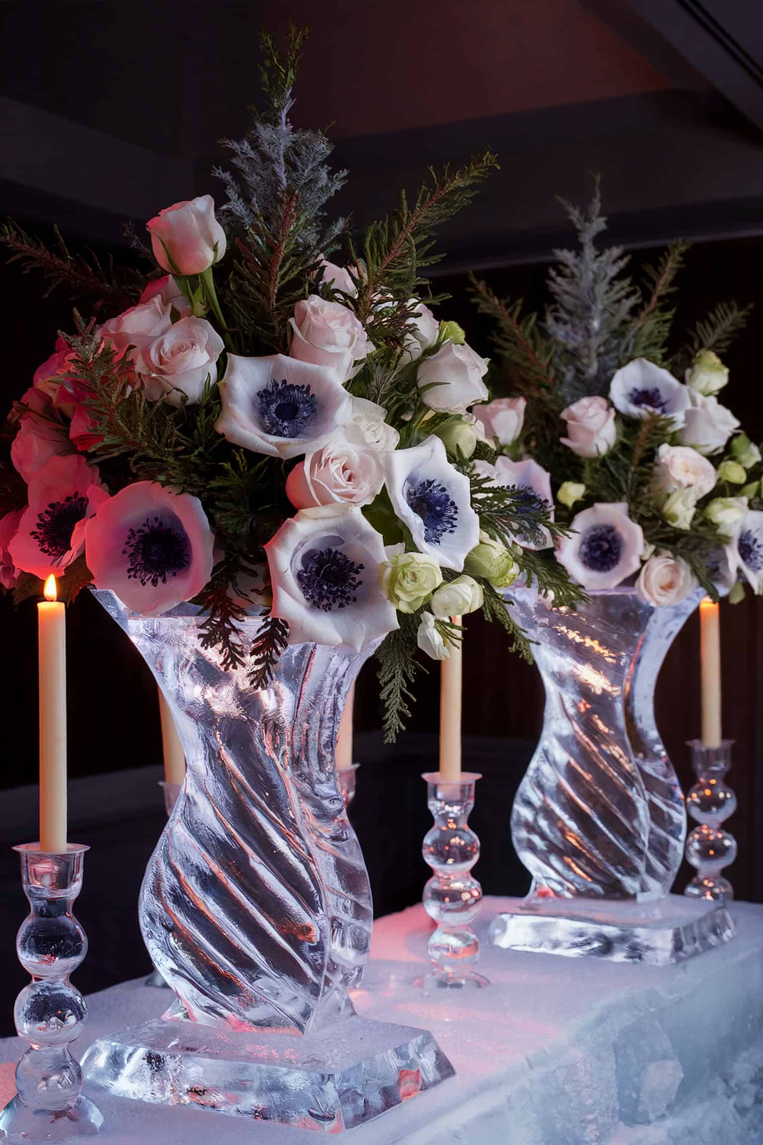 Ice Sculpture Floral Arrangements