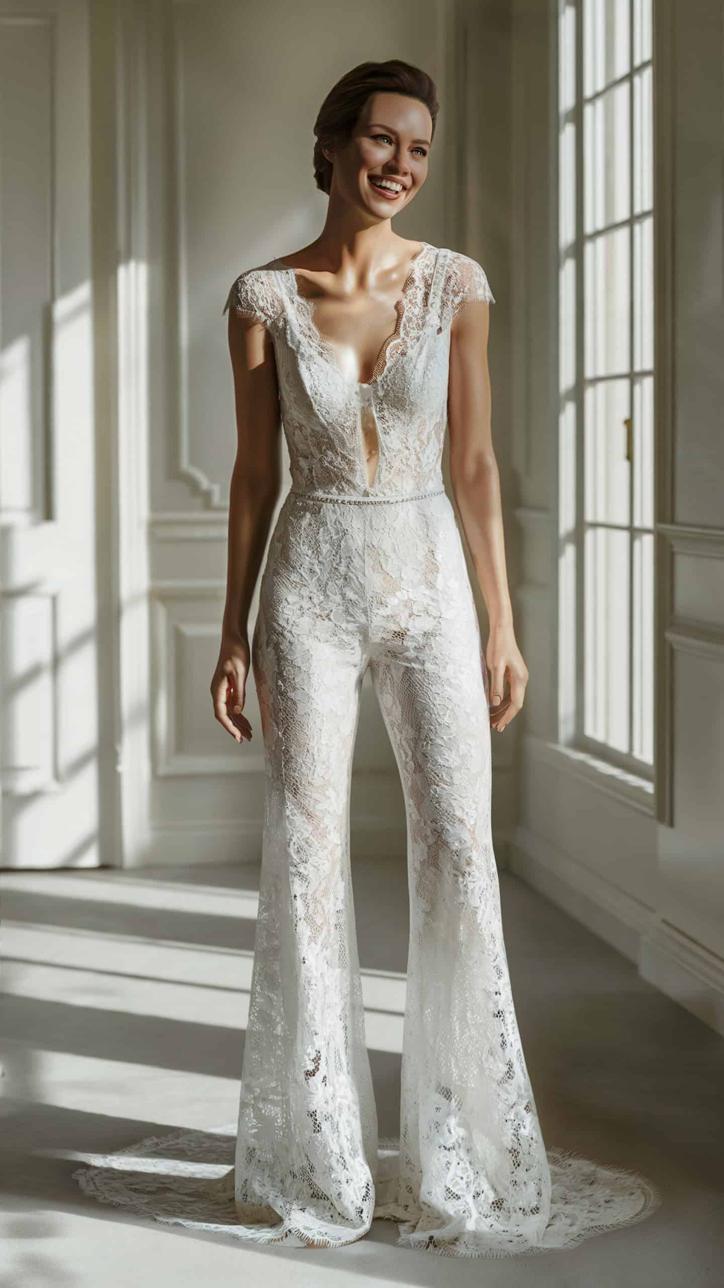 Lace Bridal Jumpsuit by Jarlo