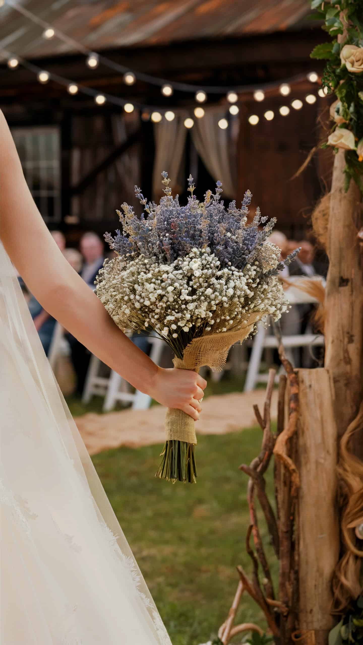 Lavender, Baby's Breath and Burlap