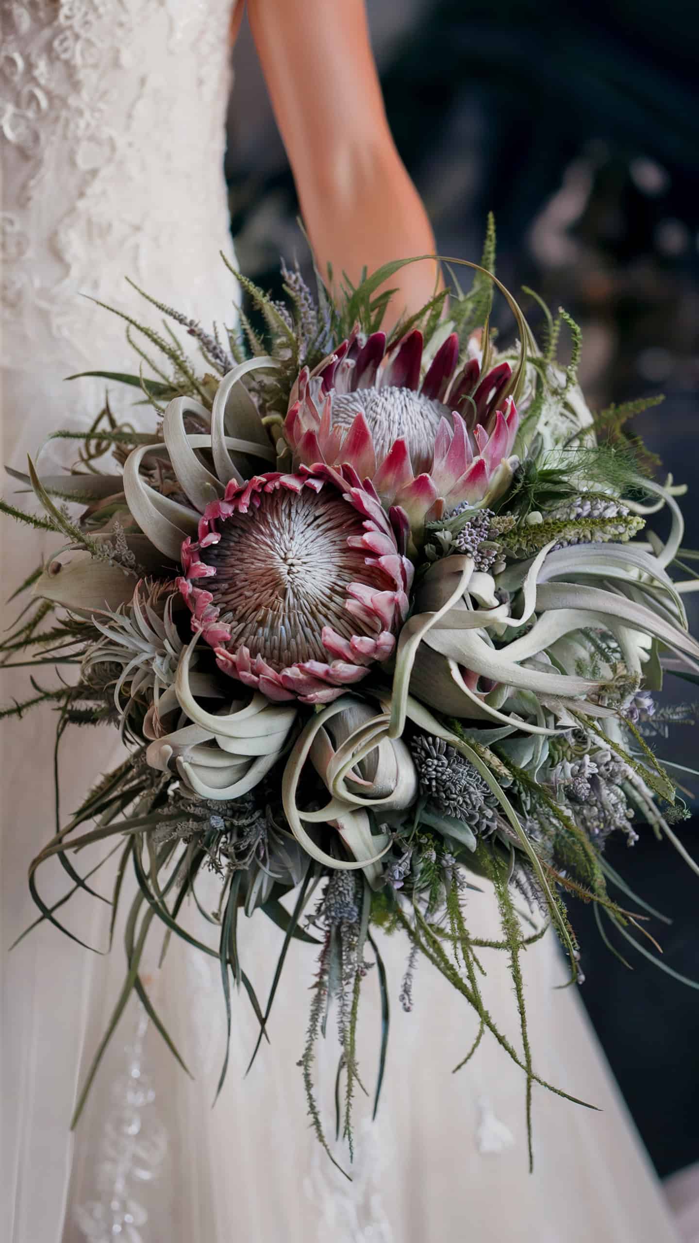 Lavender and Protea Arrangement