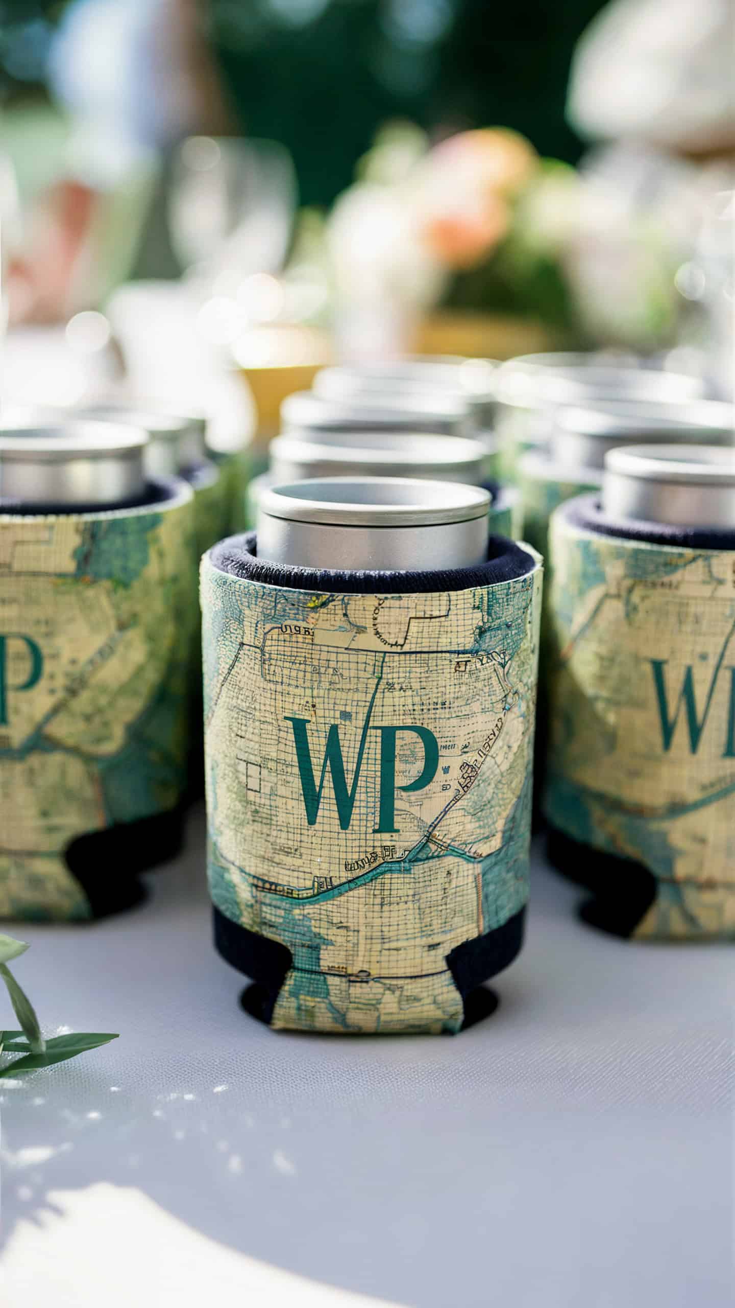 Map Print Koozies