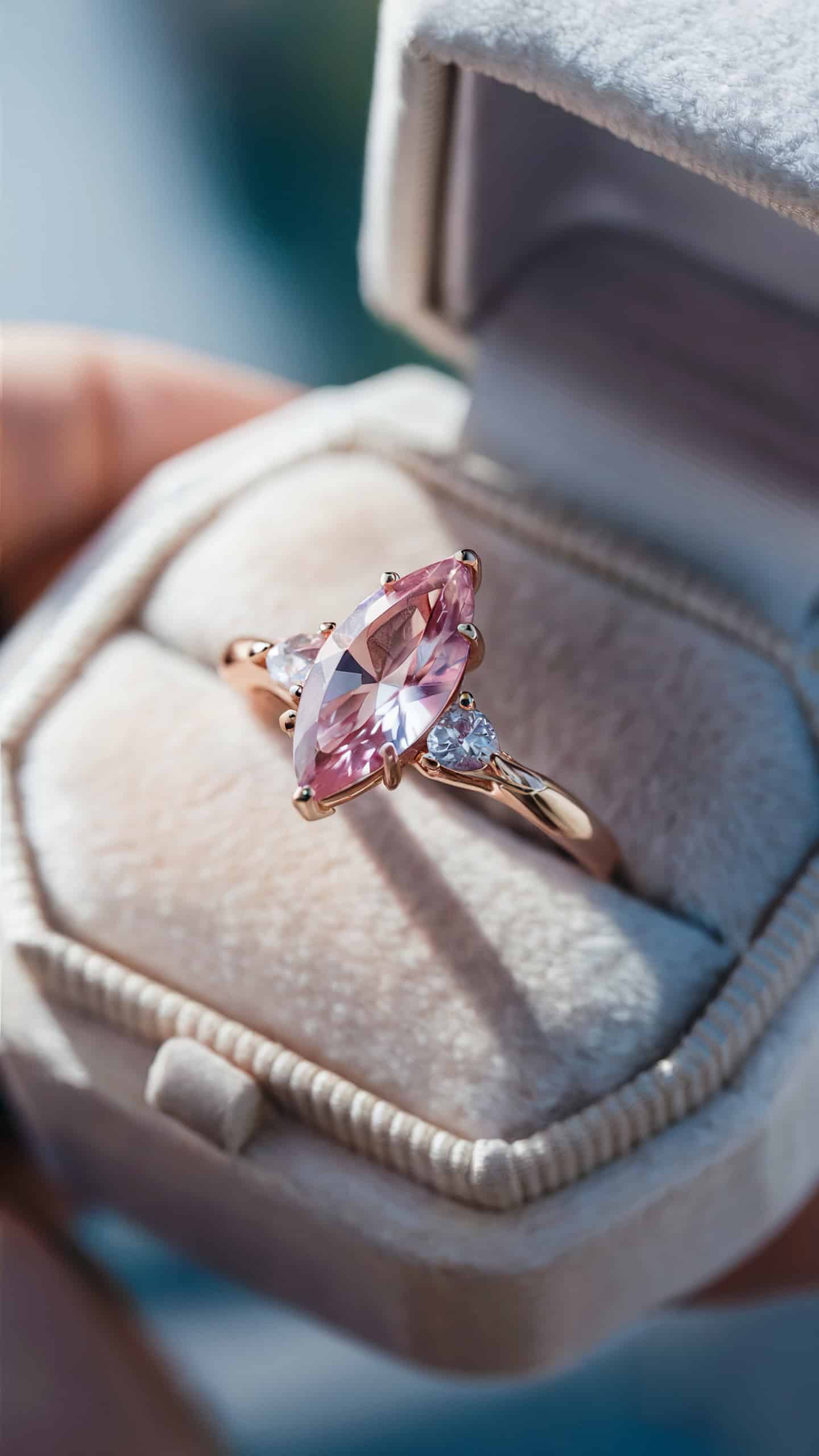 Marquise-Cut Morganite Ring
