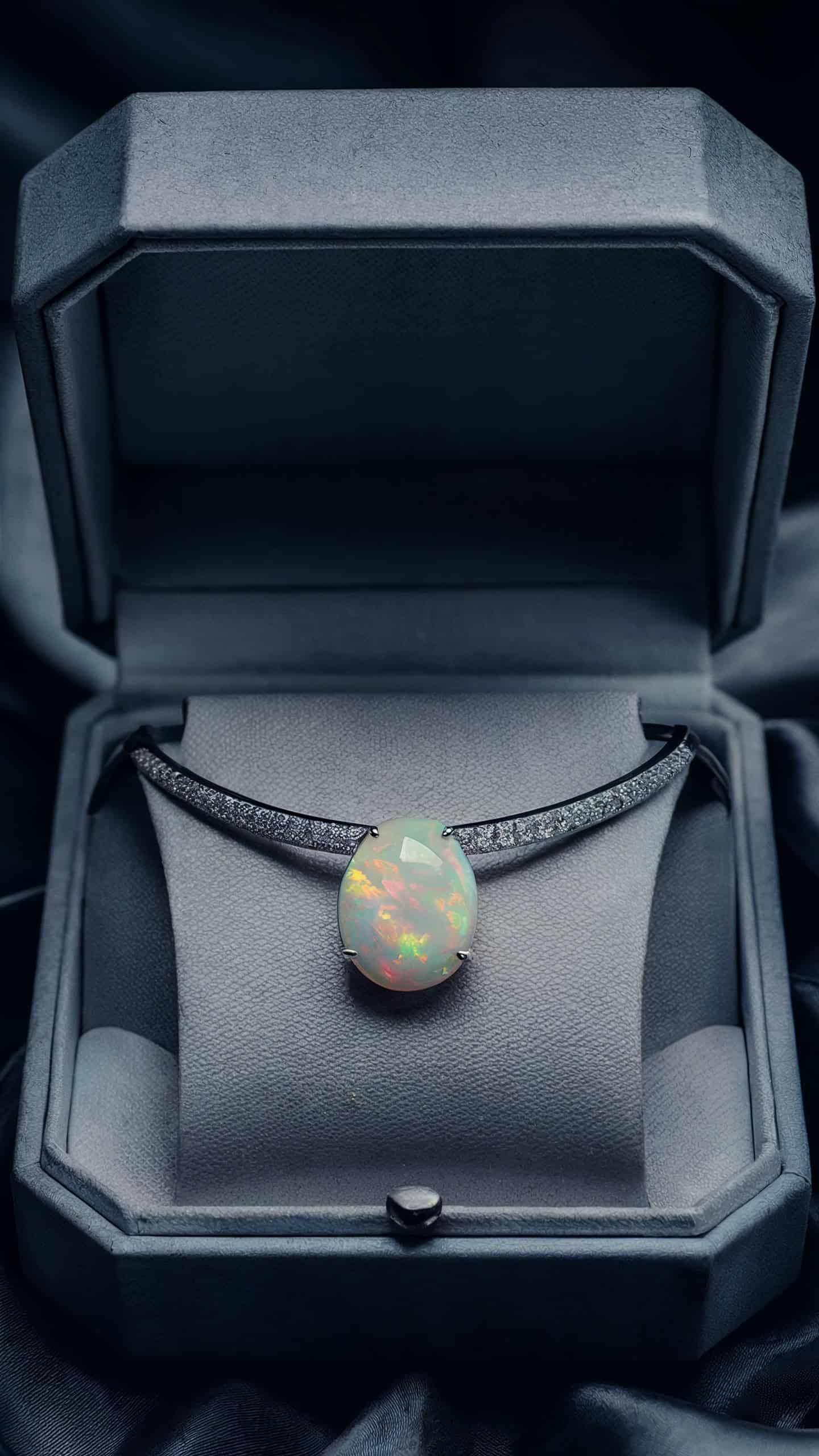 Opal Pendant Choker