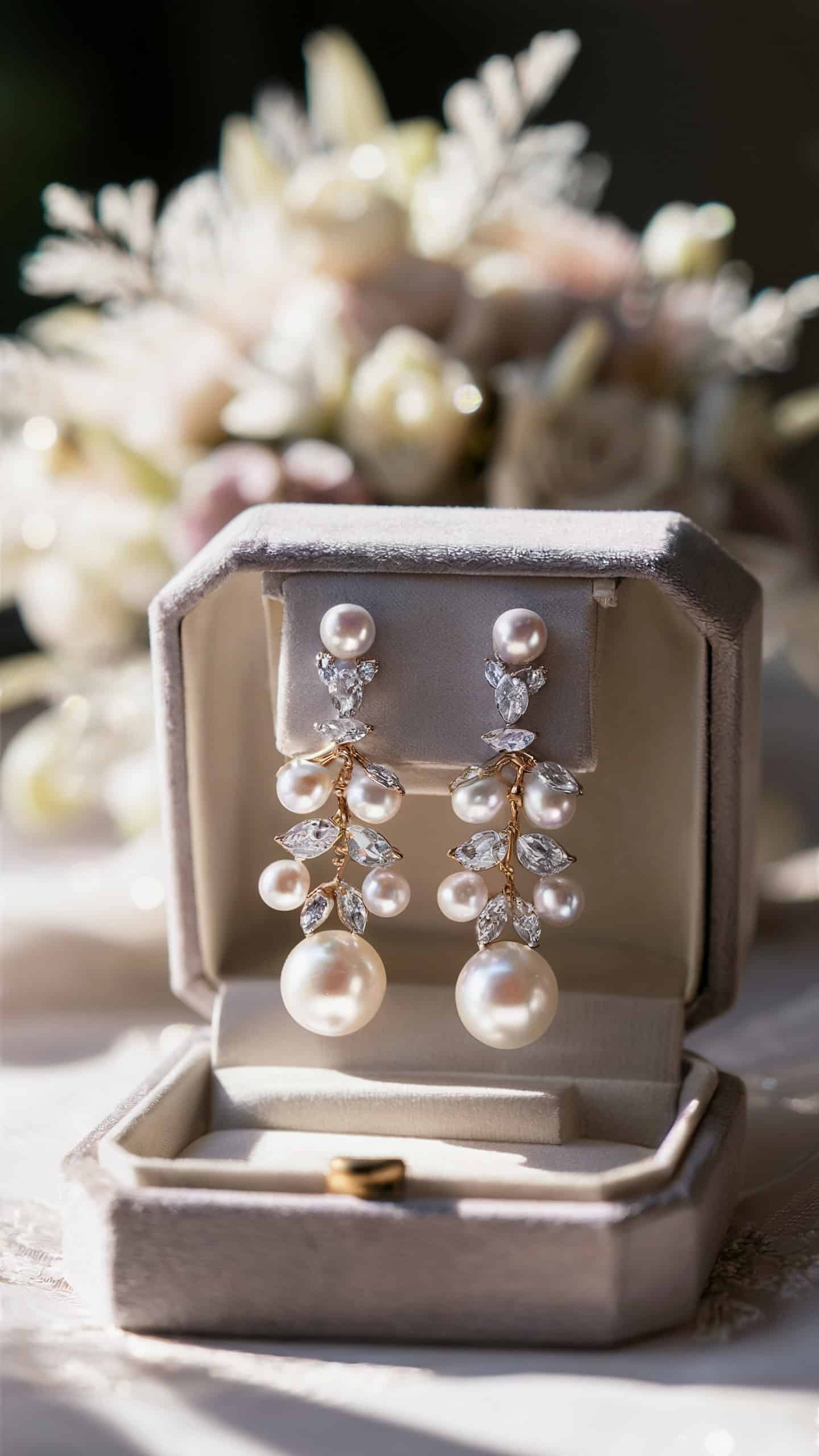 Oscar de la Renta Pearl and Crystal Drop Earrings