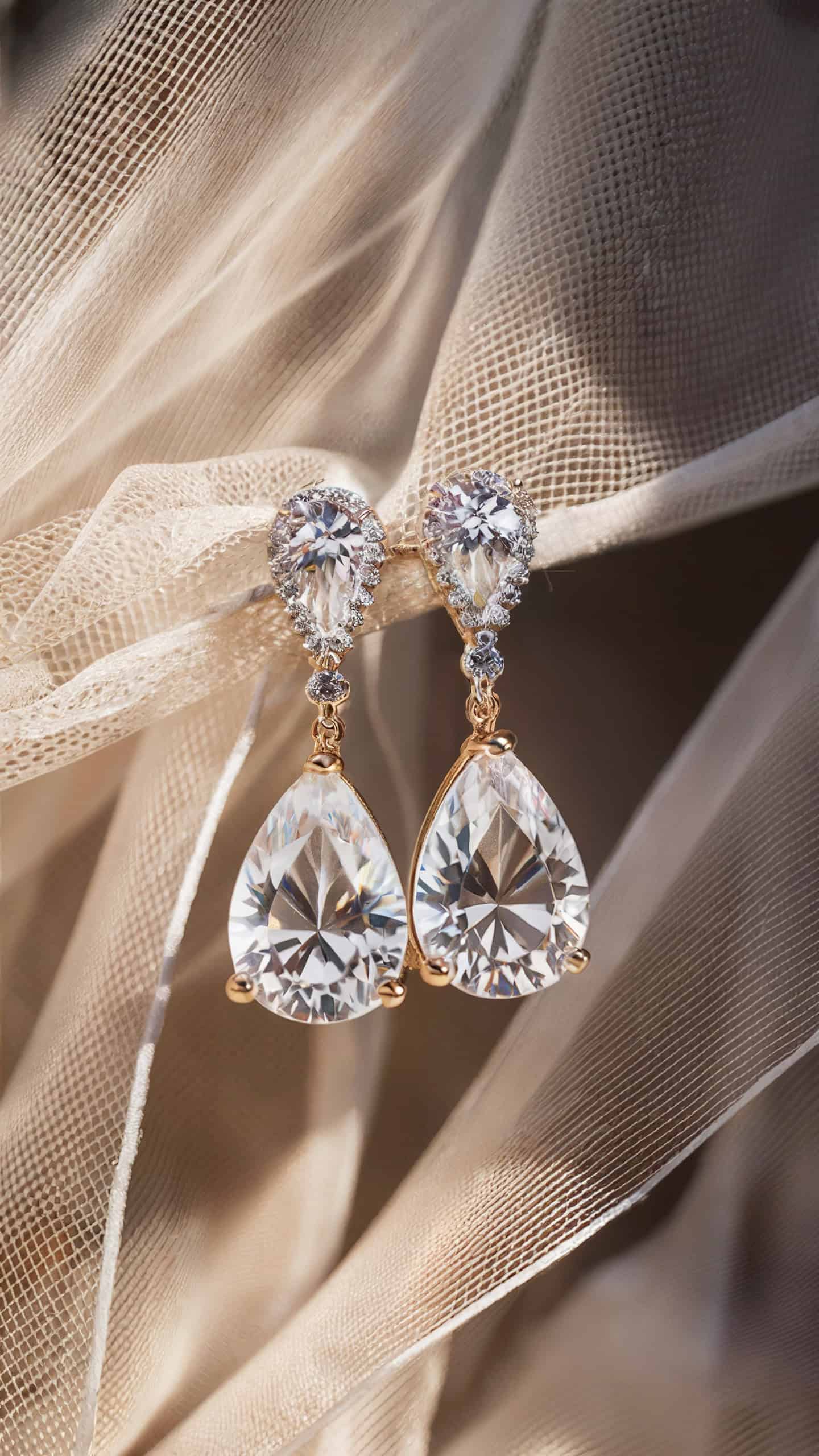 Pear Shaped CZ Drop Earrings