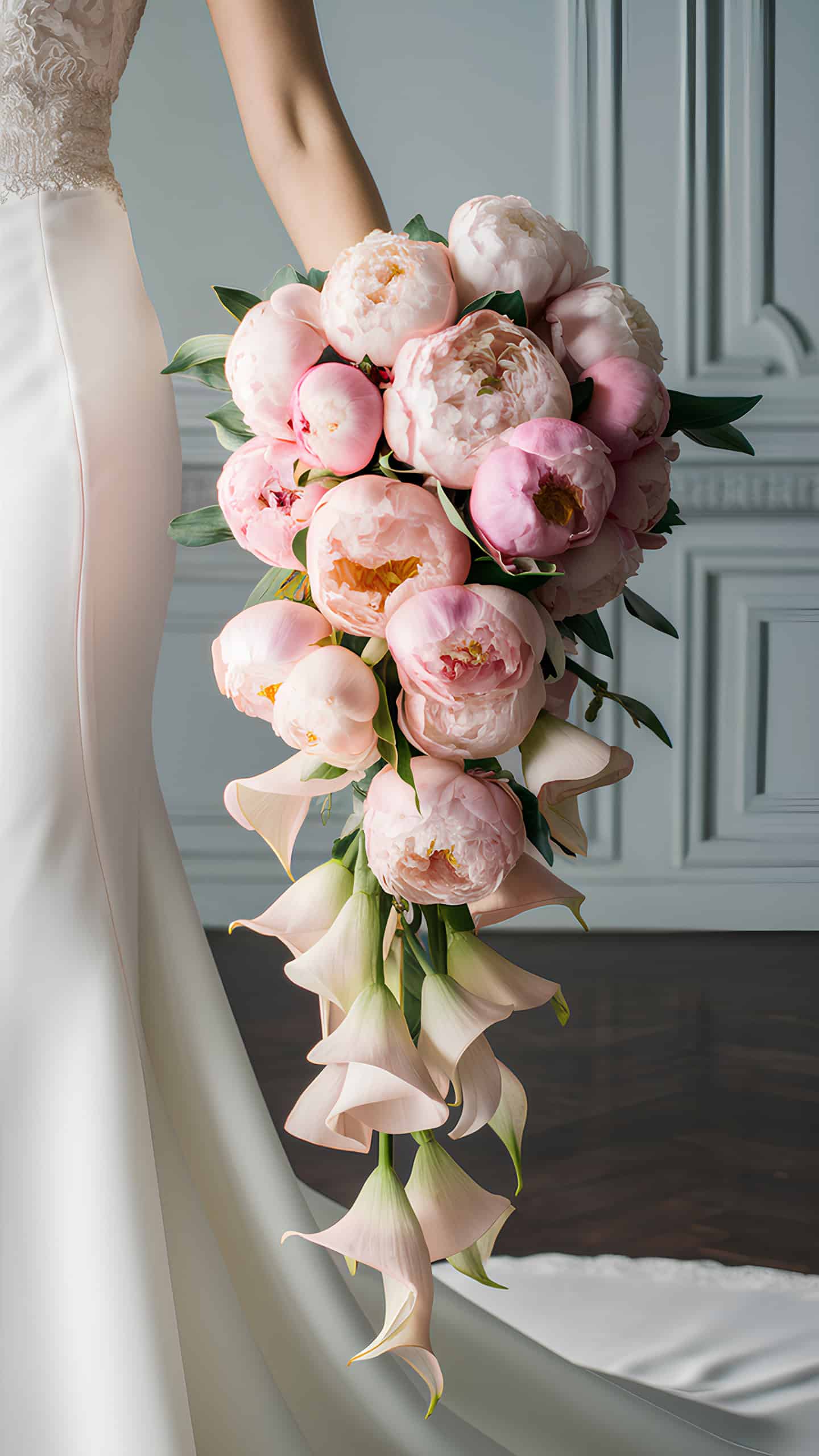 Peony and Calla Lily Cascade