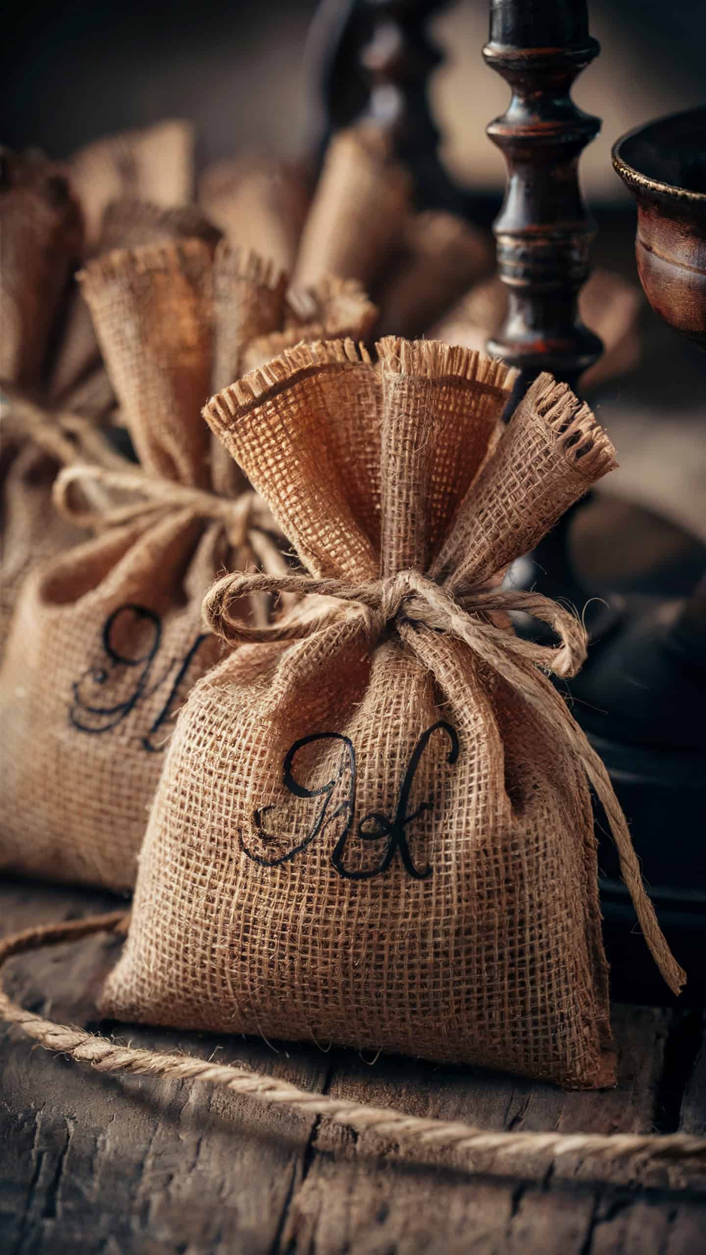 Personalized Burlap Favor Bags