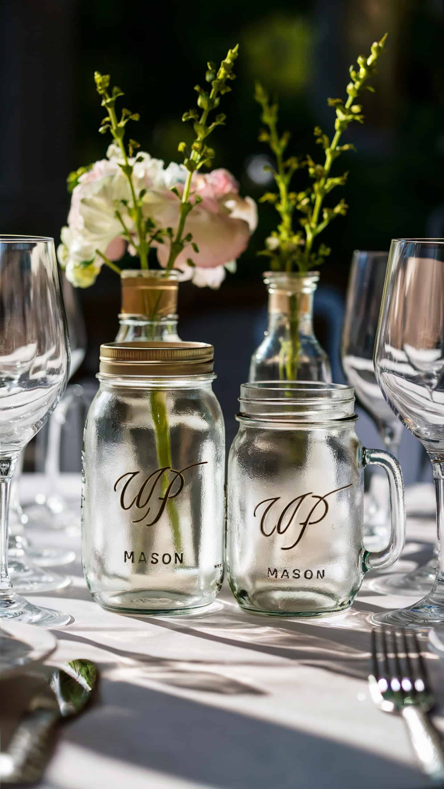 Personalized Mason Jars with Initials