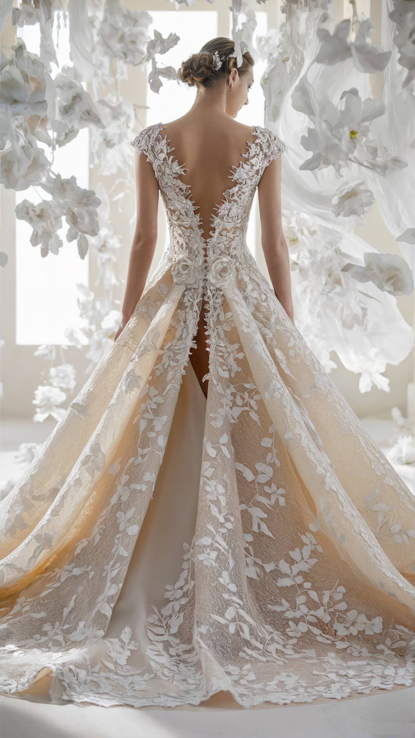 Petaled Lace Dress by Oleg Cassini