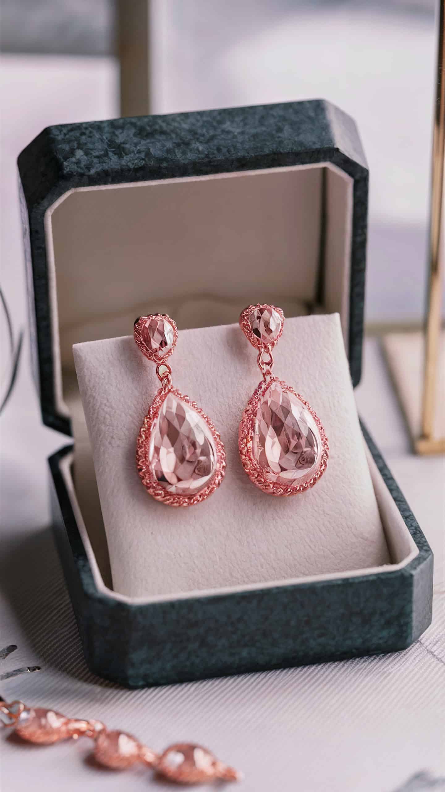 Rose Gold Teardrop Earrings