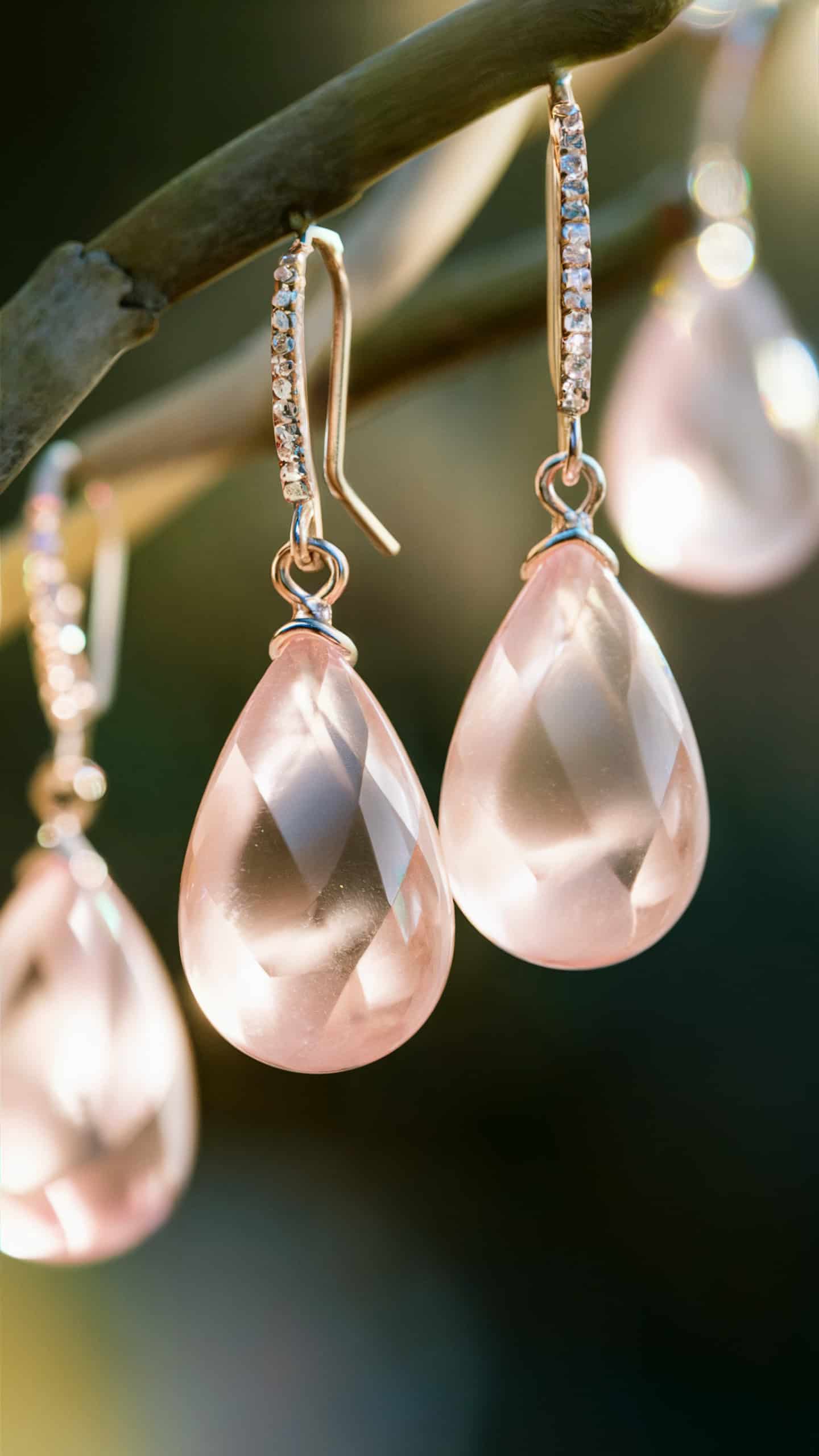Rose Quartz Drop Earrings