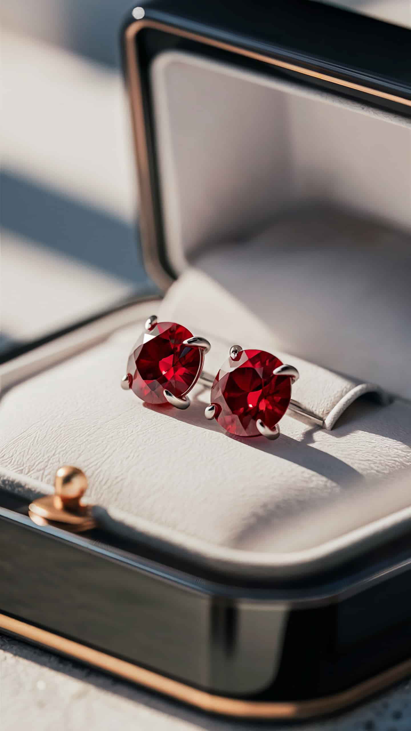 Ruby Solitaire Earrings