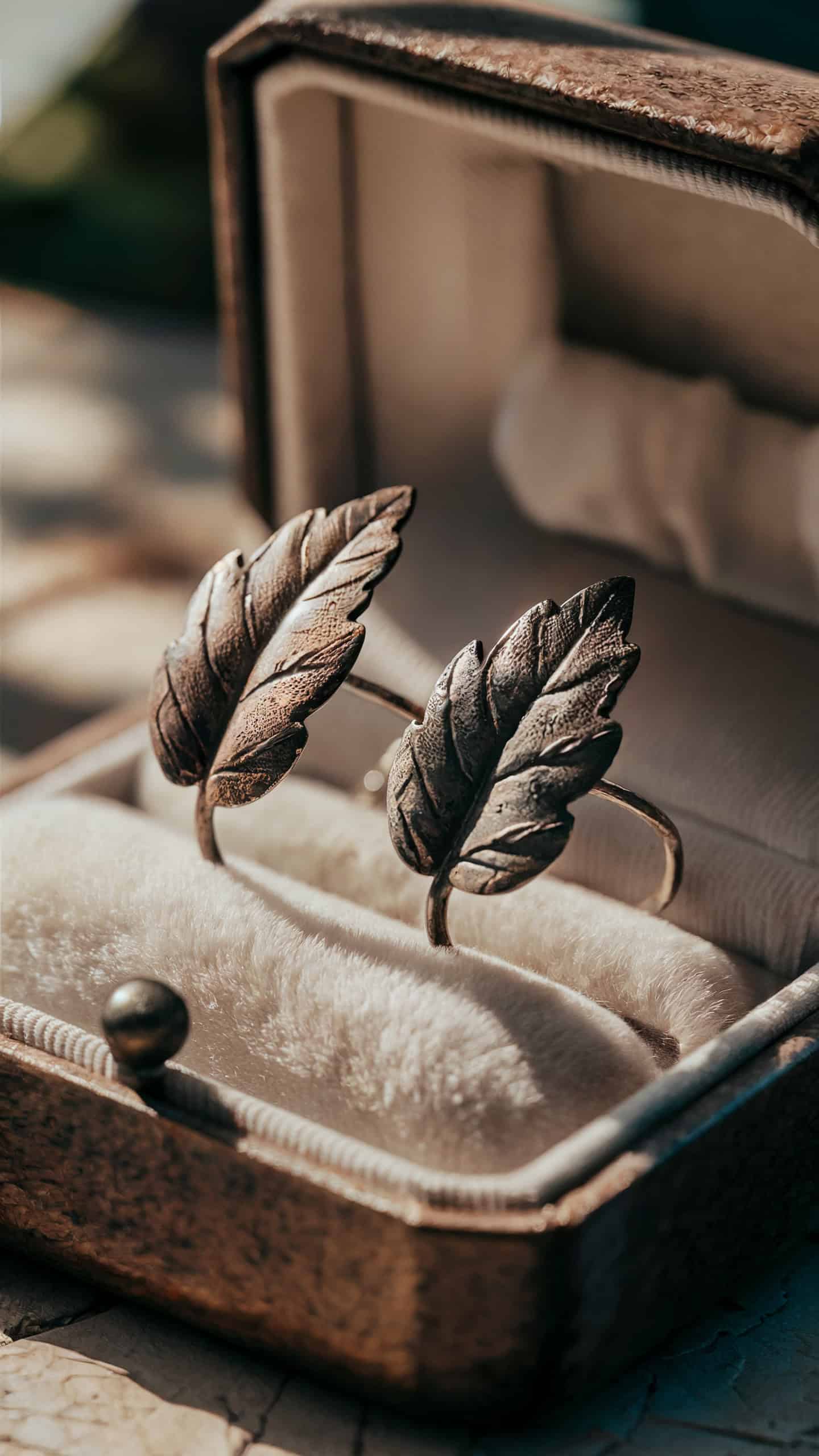 Rustic Leaf-Shaped Ear Cuffs