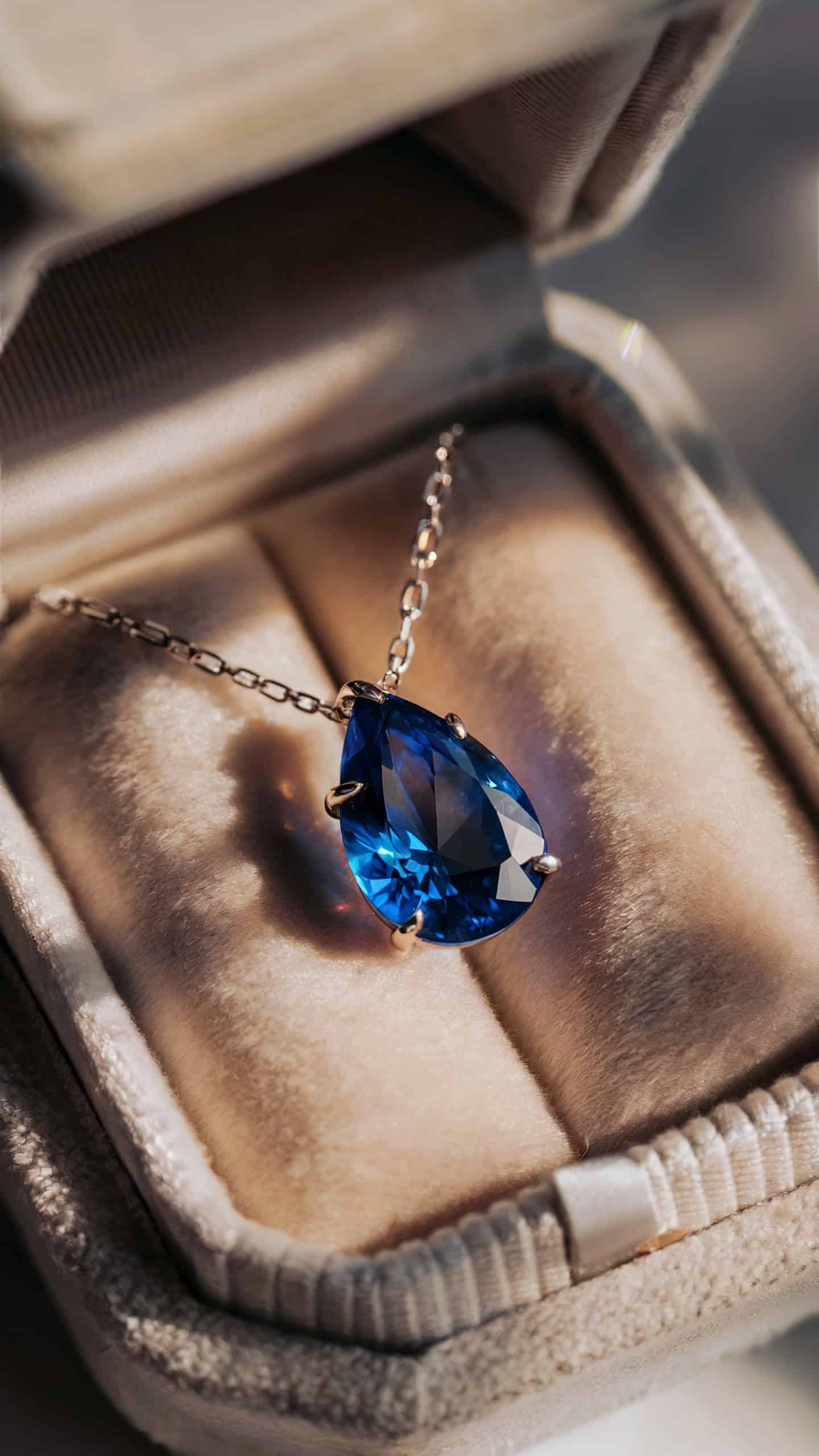 Sapphire Teardrop Necklace