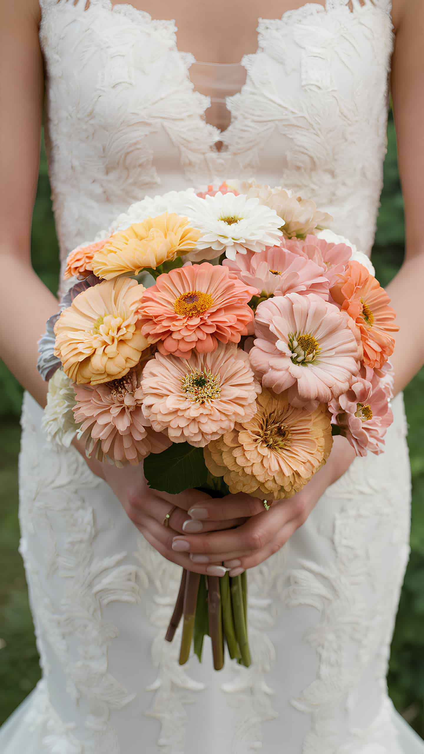 Soft Pastel Zinnia Bunch