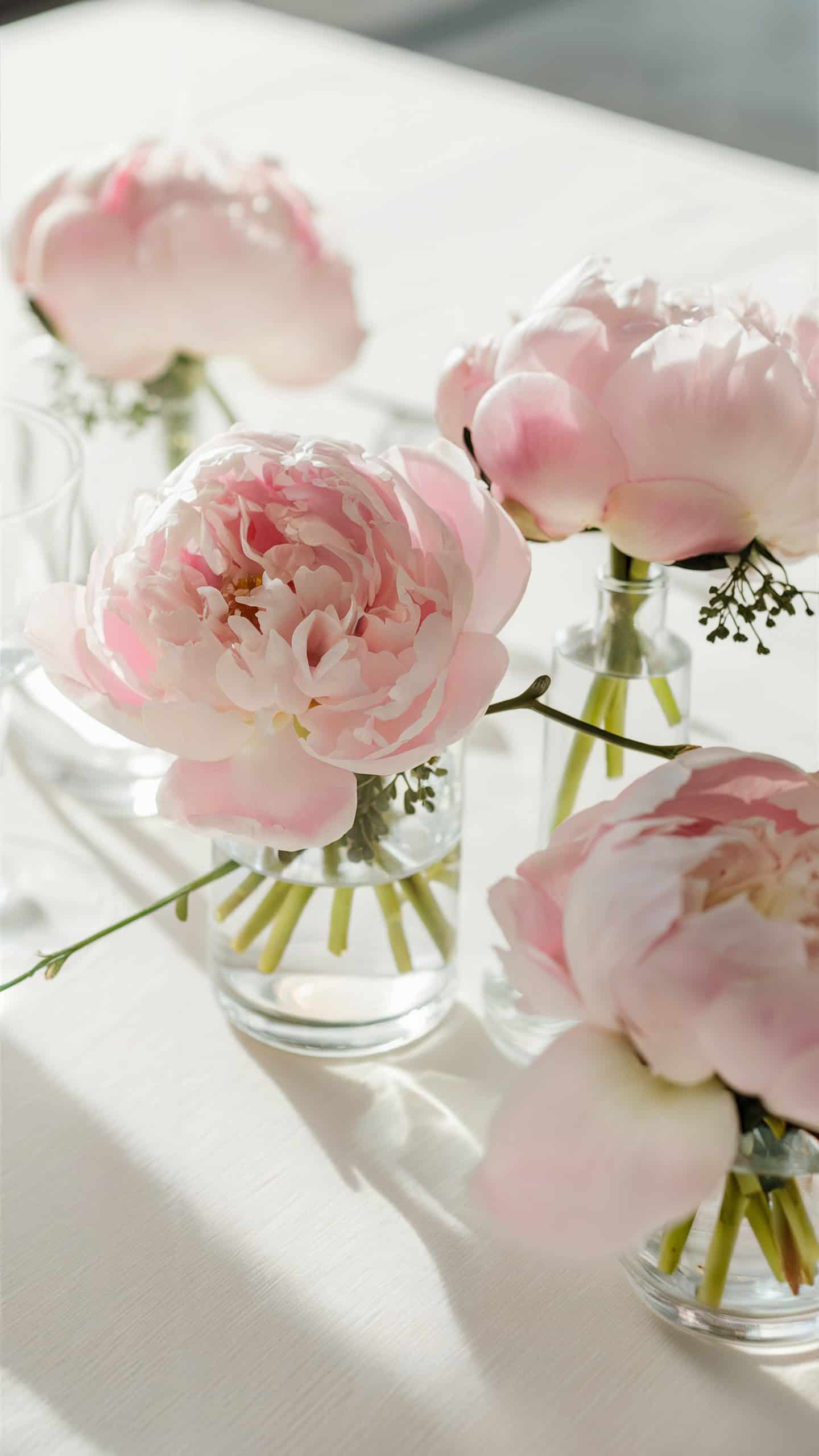Soft Pink Peony Centerpieces