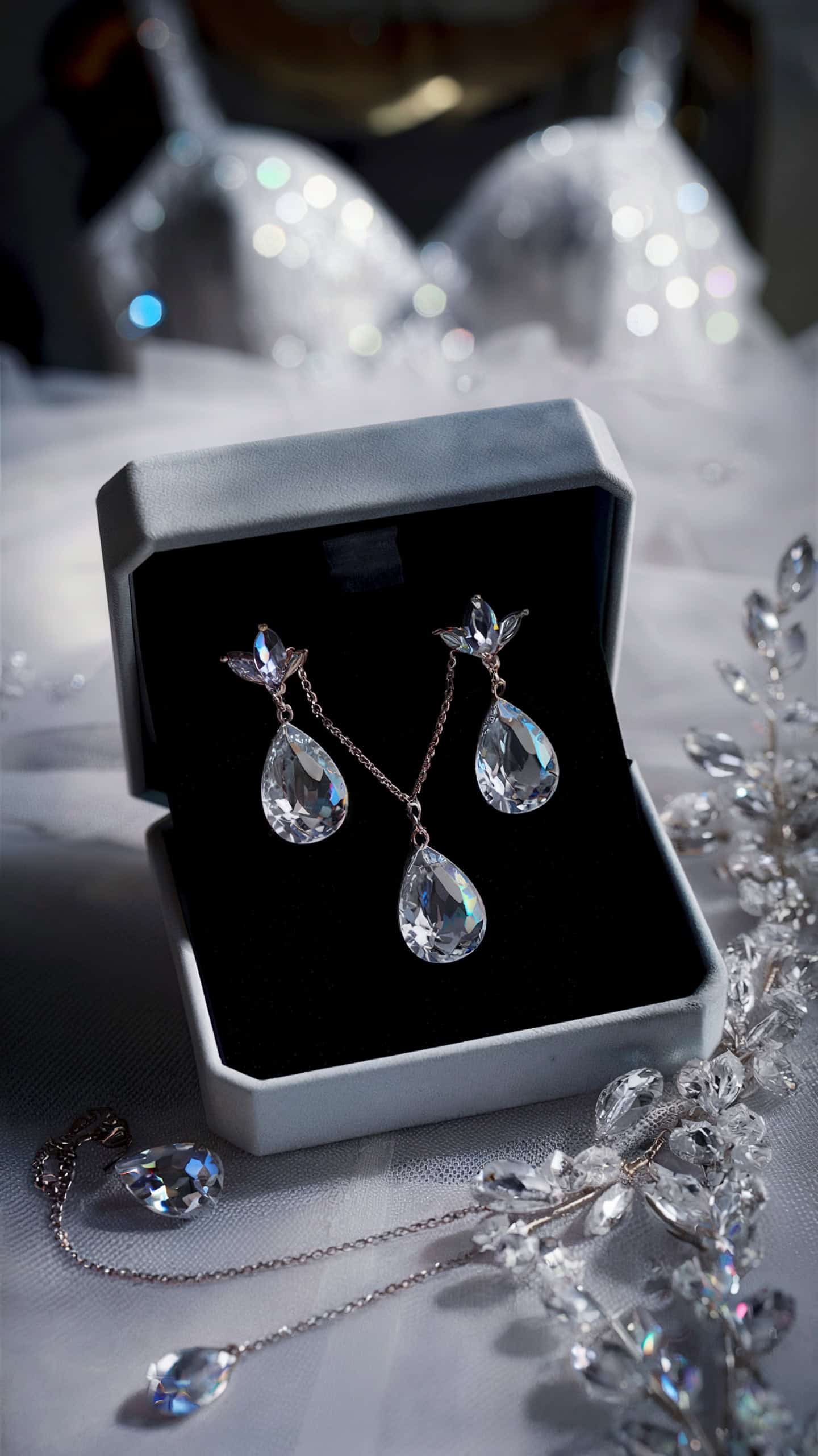 Sparkling Crystal Teardrop Ensemble