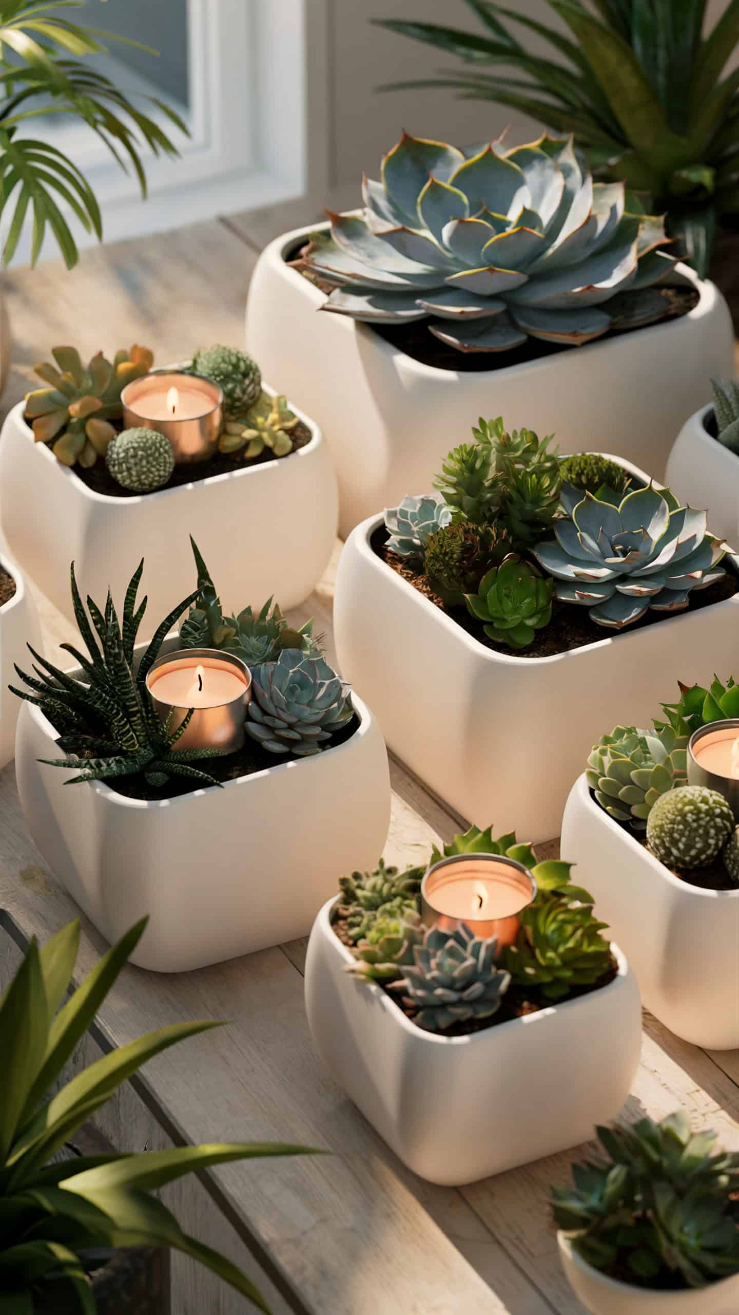 Succulent Planters with Candle Inserts