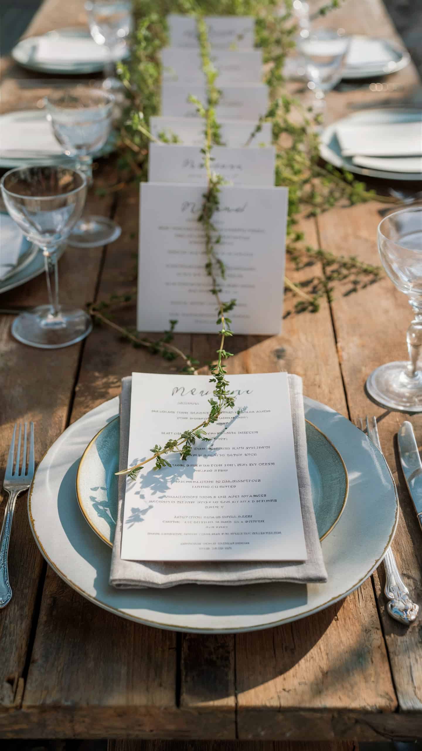 Thyme-Inspired Menu Cards