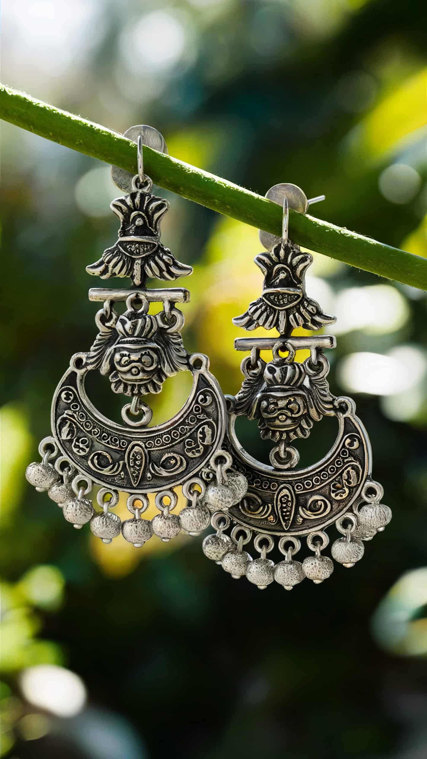Tribe Amrapali Silver Chandbalis