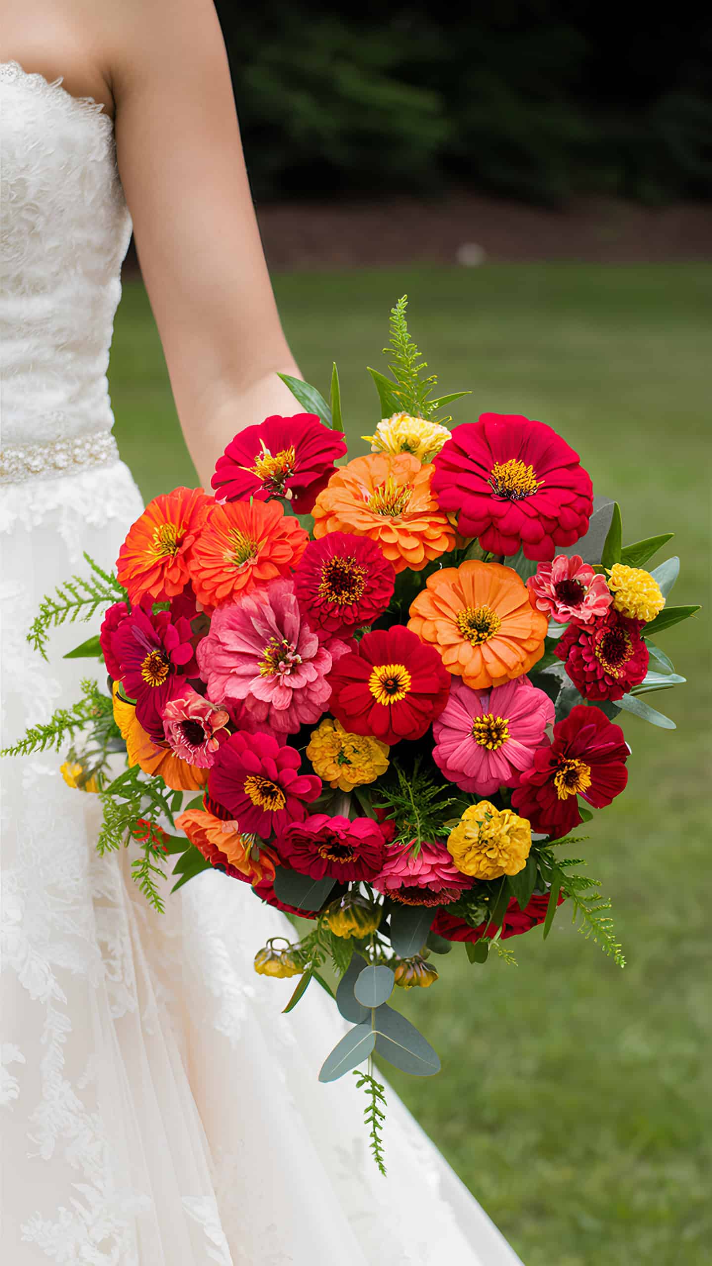 Vibrant Multicolored Zinnia Bouquet
