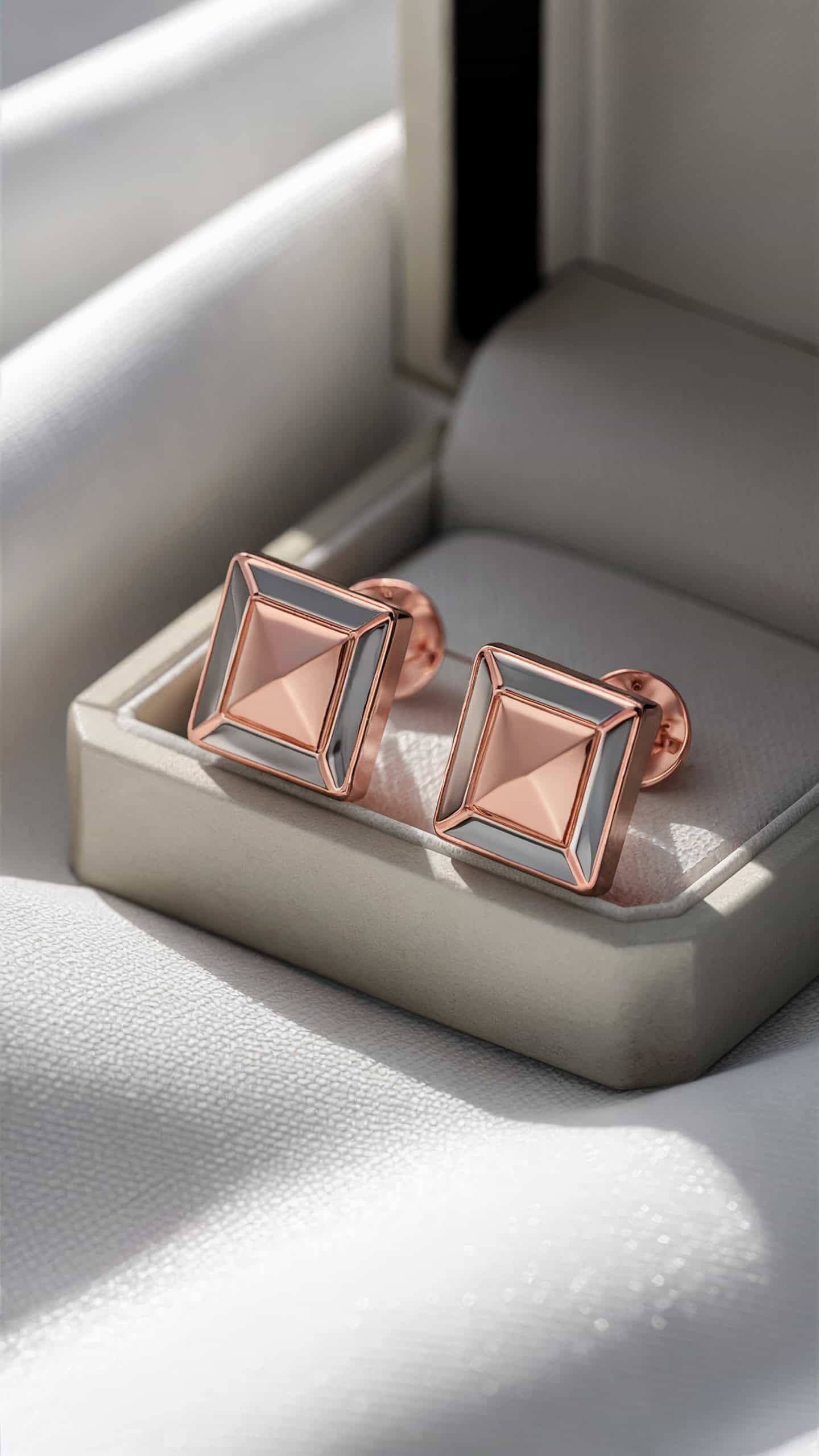 Vince Camuto Two-Tone Square Stud Earrings