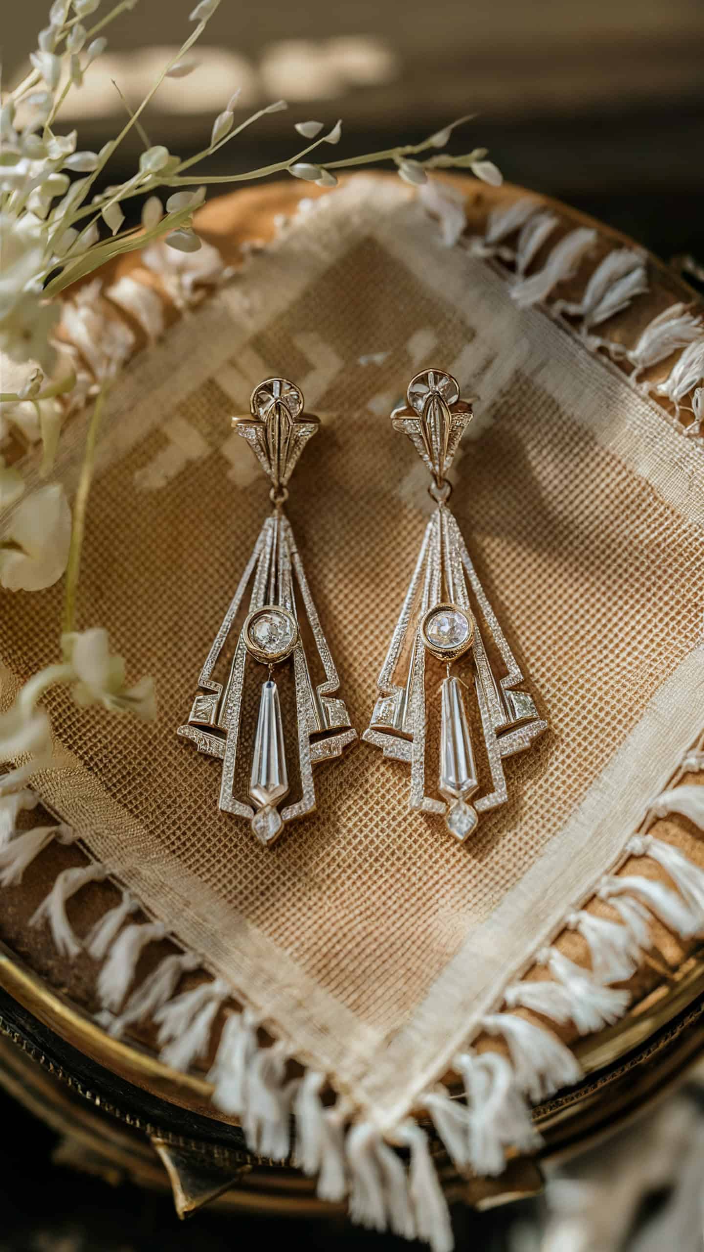 Vintage-Inspired CZ Dangle Earrings