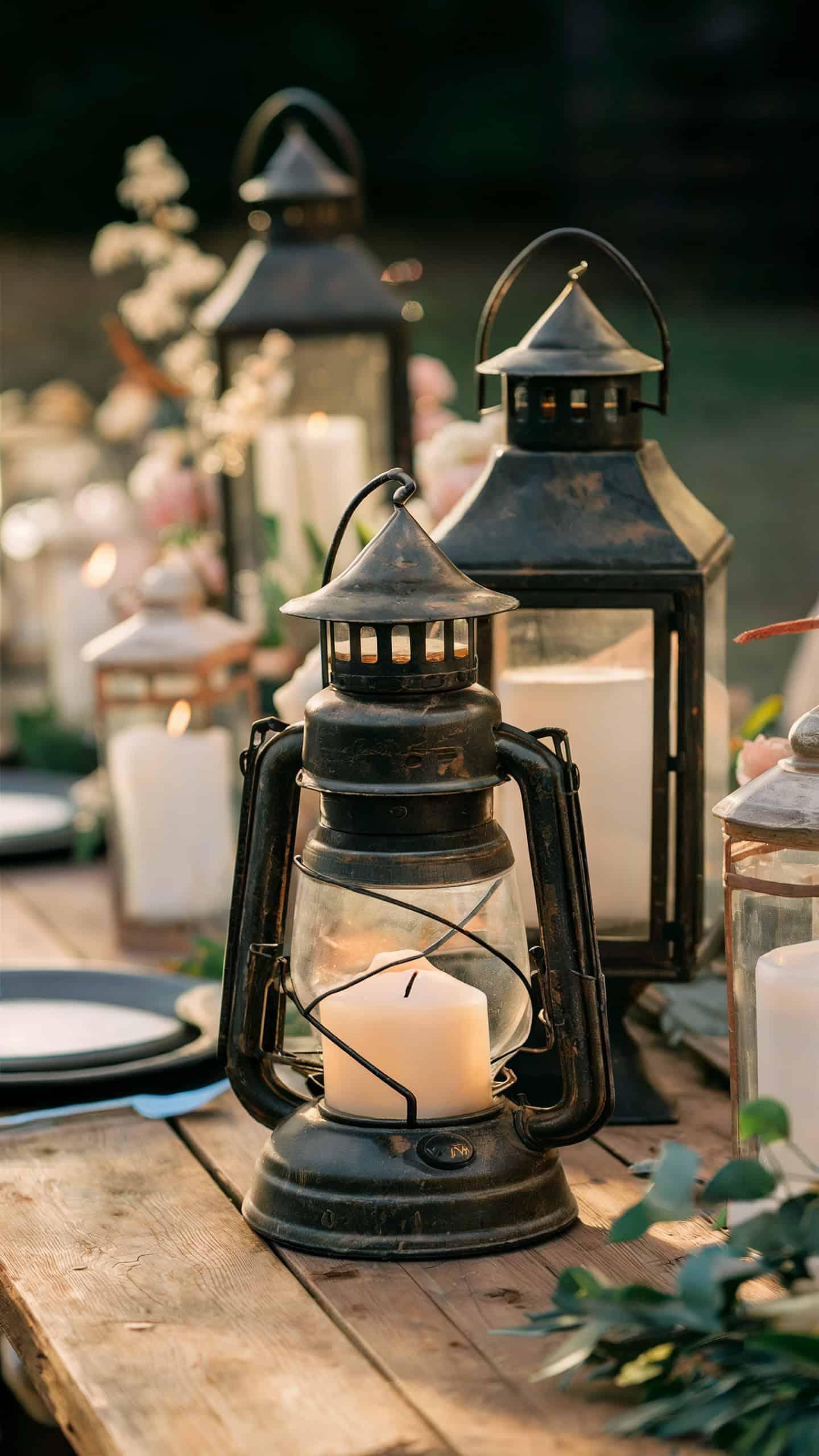 Vintage Lanterns with Candles