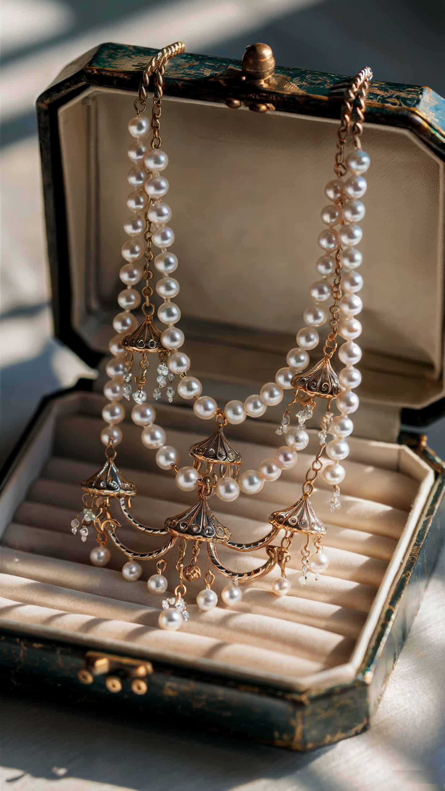 Vintage Pearl Chandelier Necklace