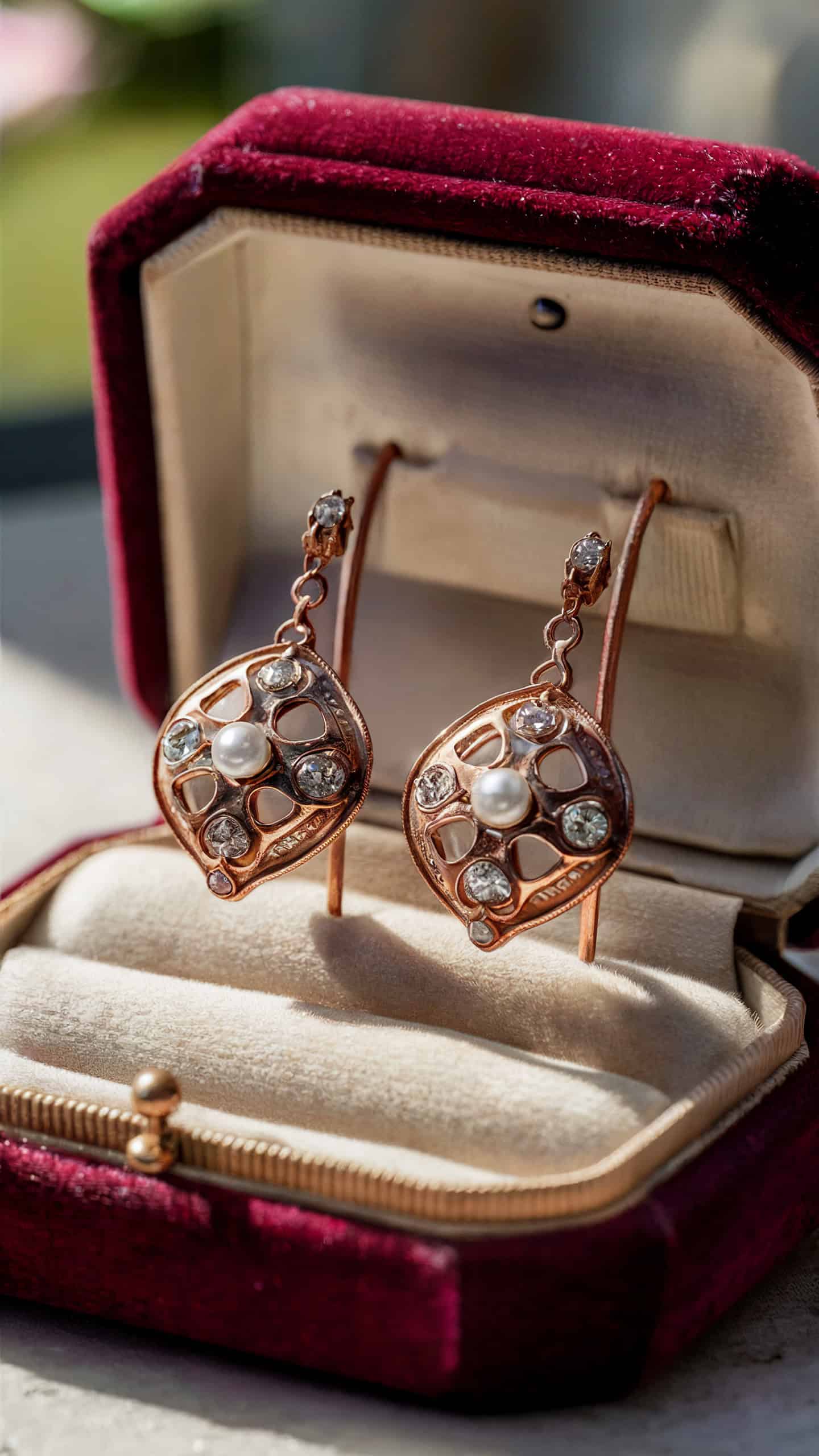 Vintage Rose Gold Victorian Earrings