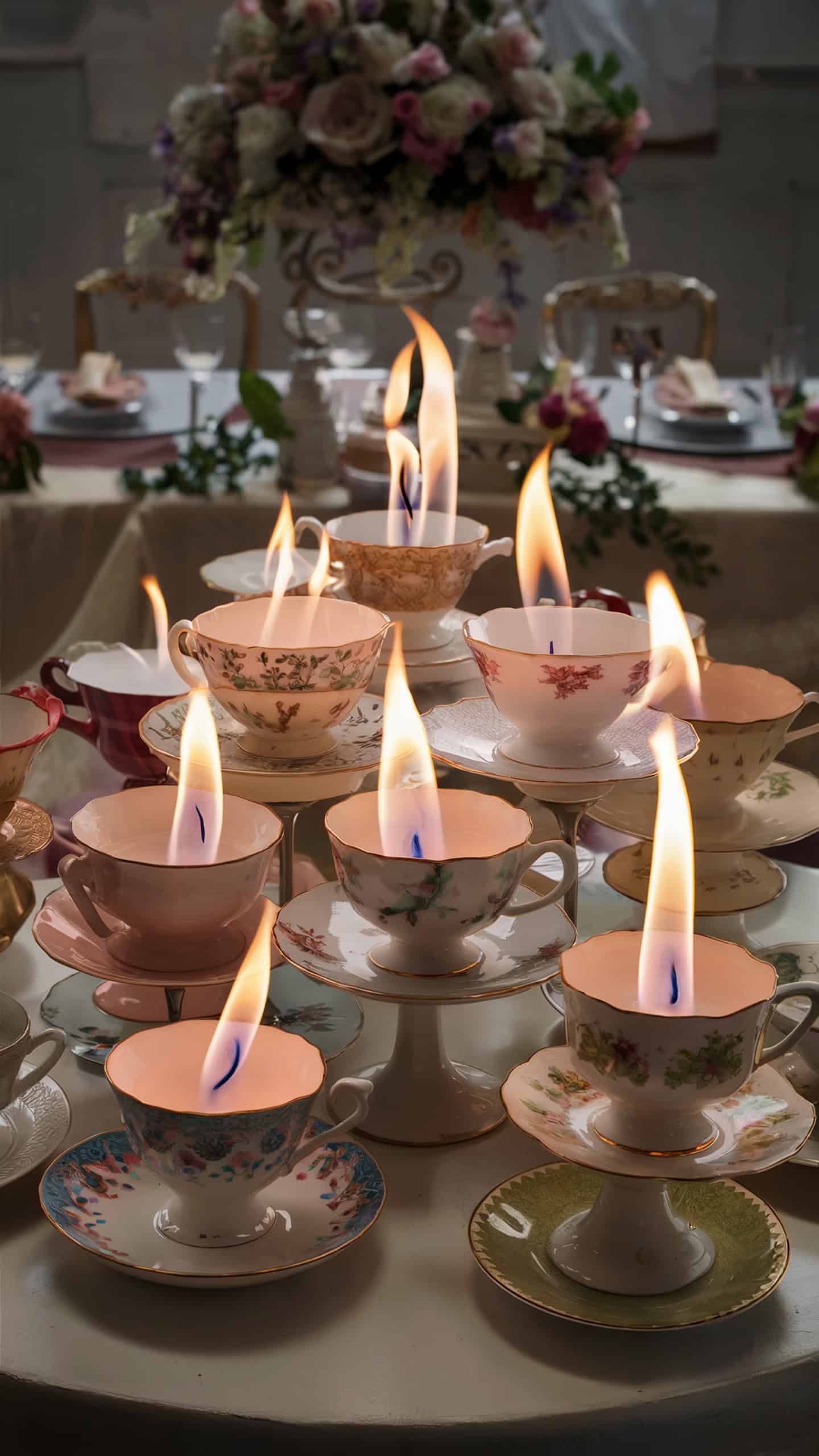Vintage Tea Cup Candles