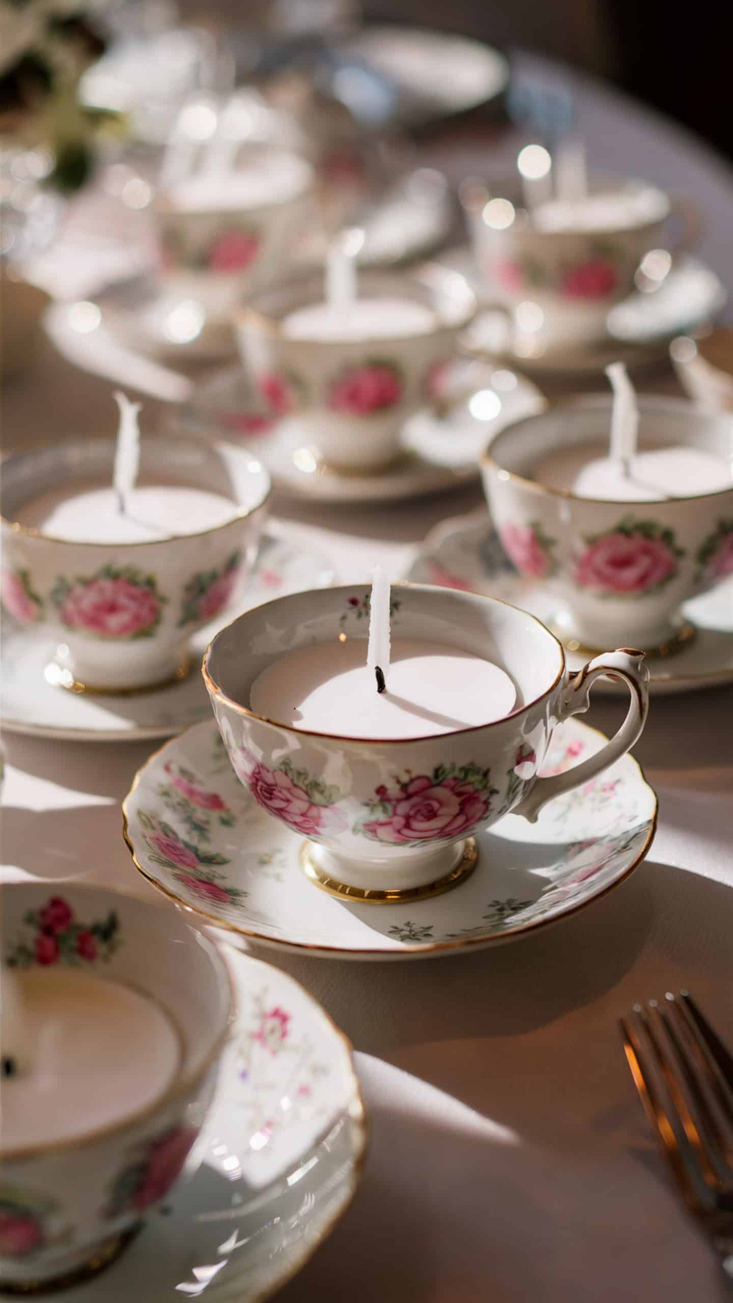 Vintage Teacup Candle Holders