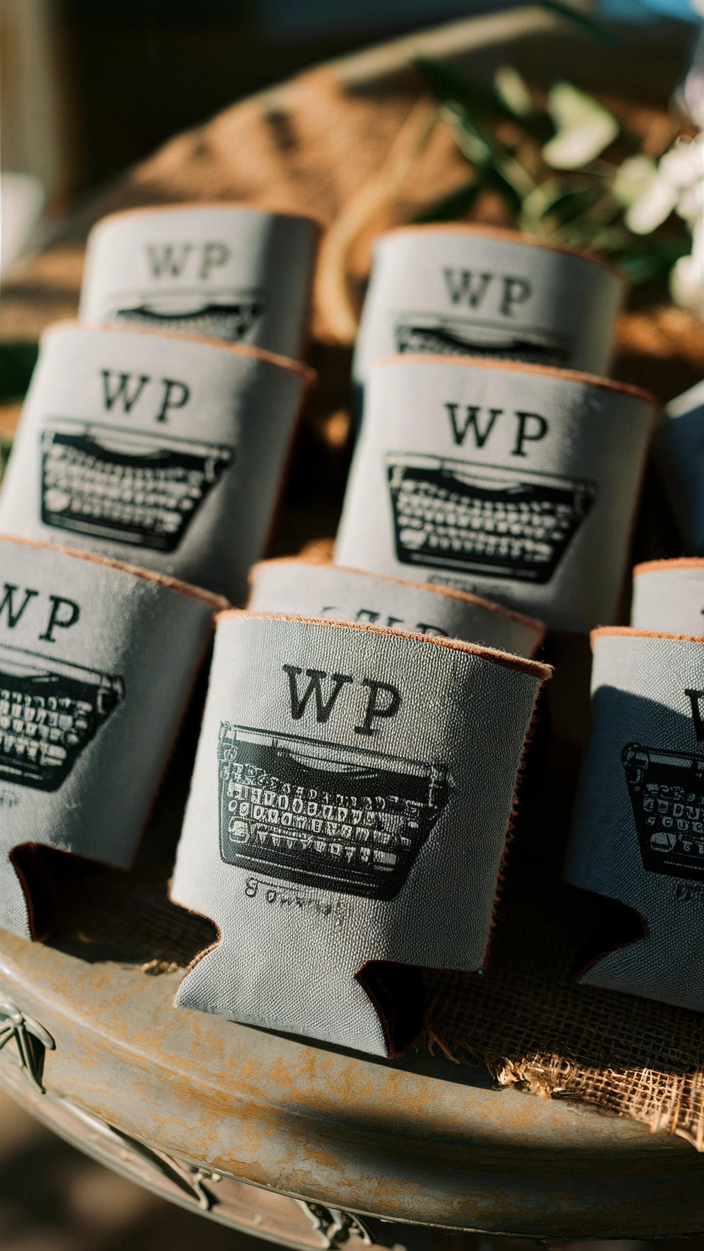 Vintage Typewriter Font Koozies