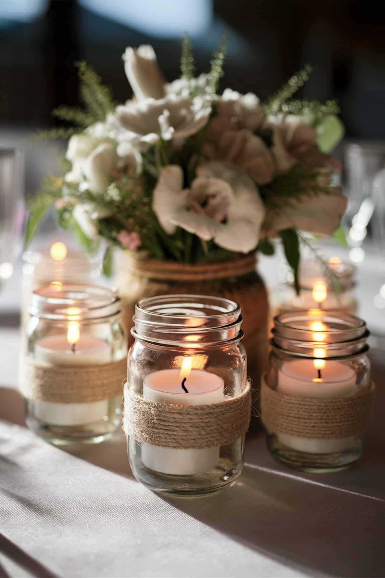 Warm Candlelight Mason Jars