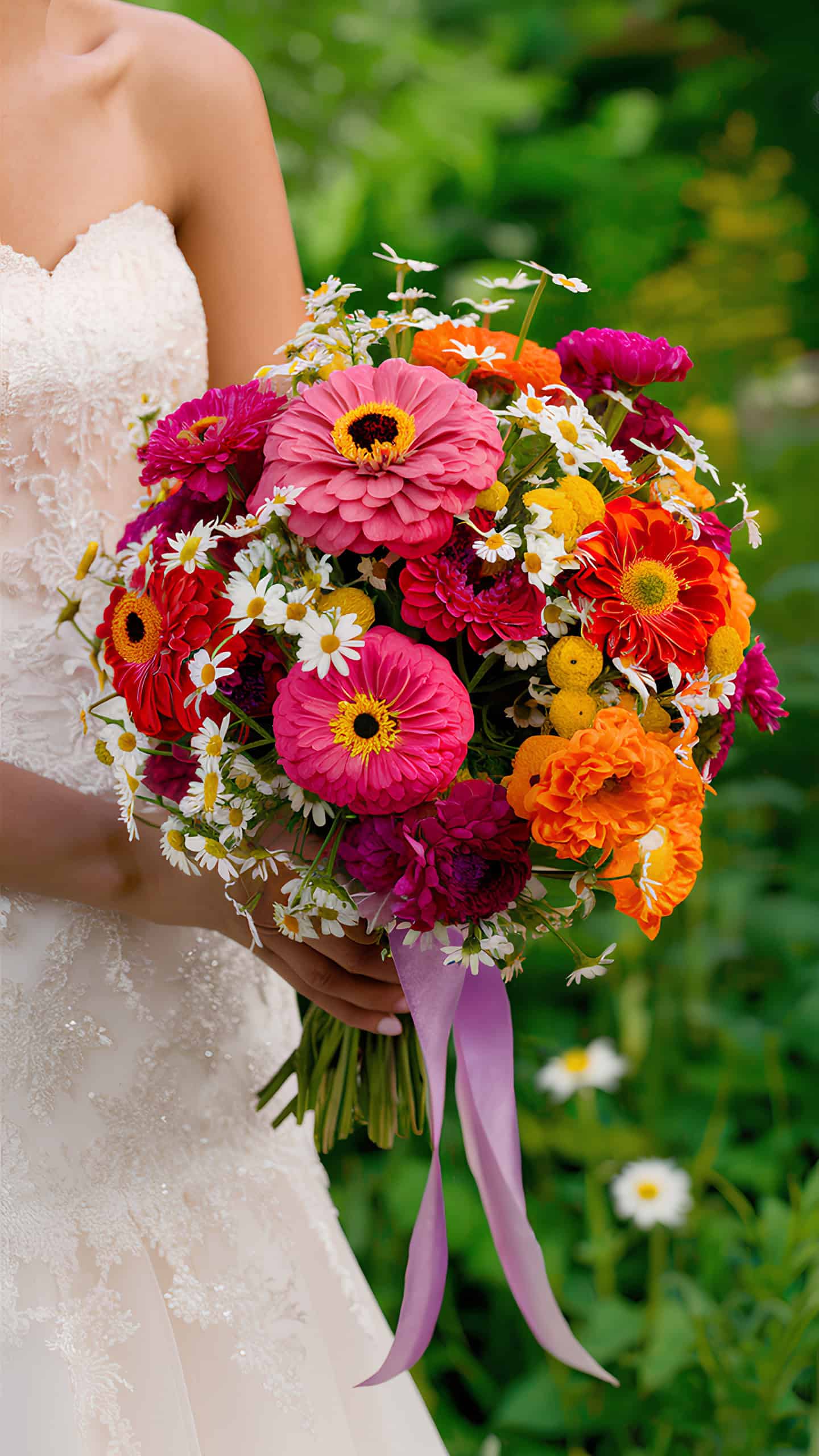 Whimsical Zinnia and Daisy Combo