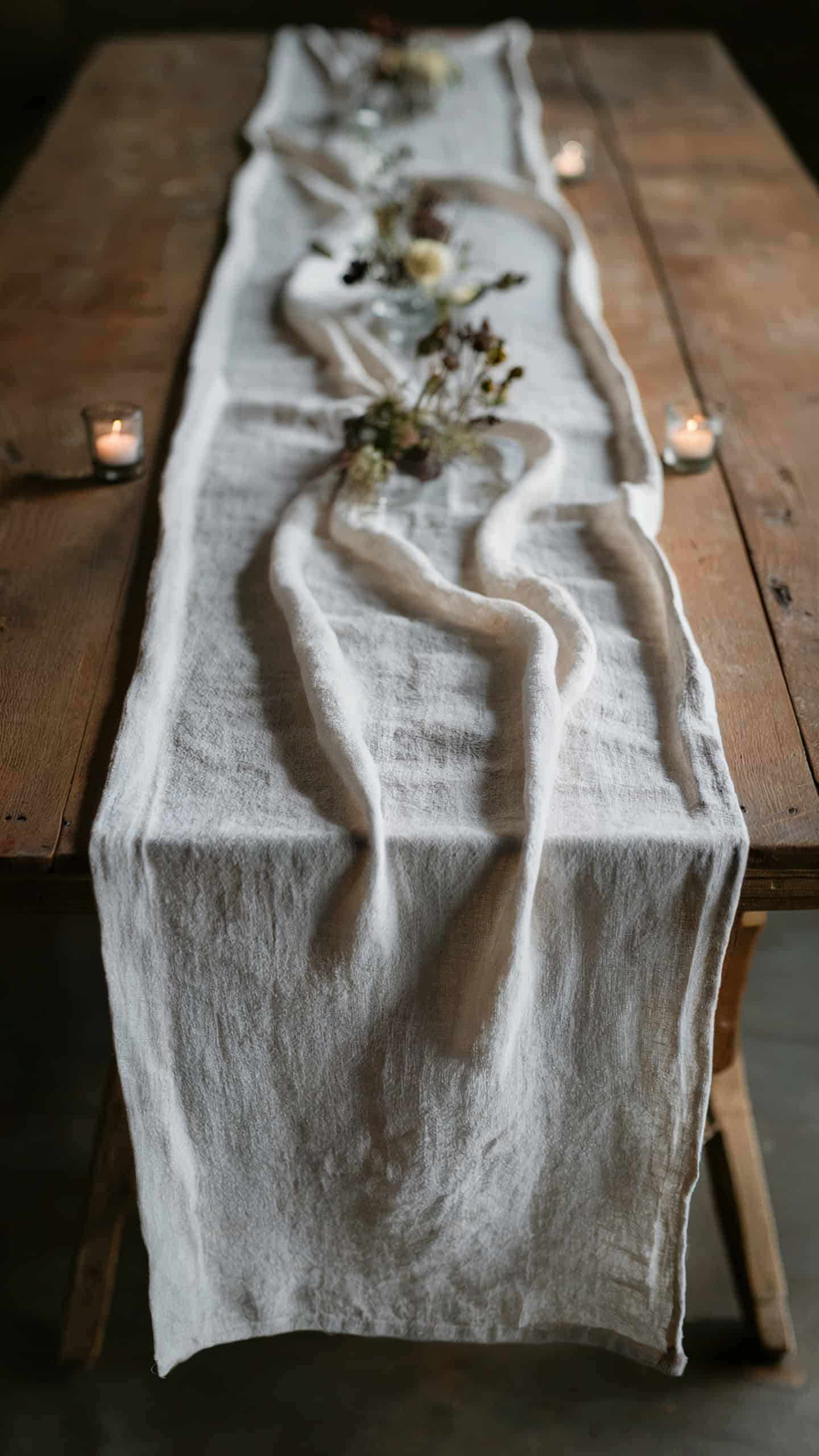 White Linen Table Runners