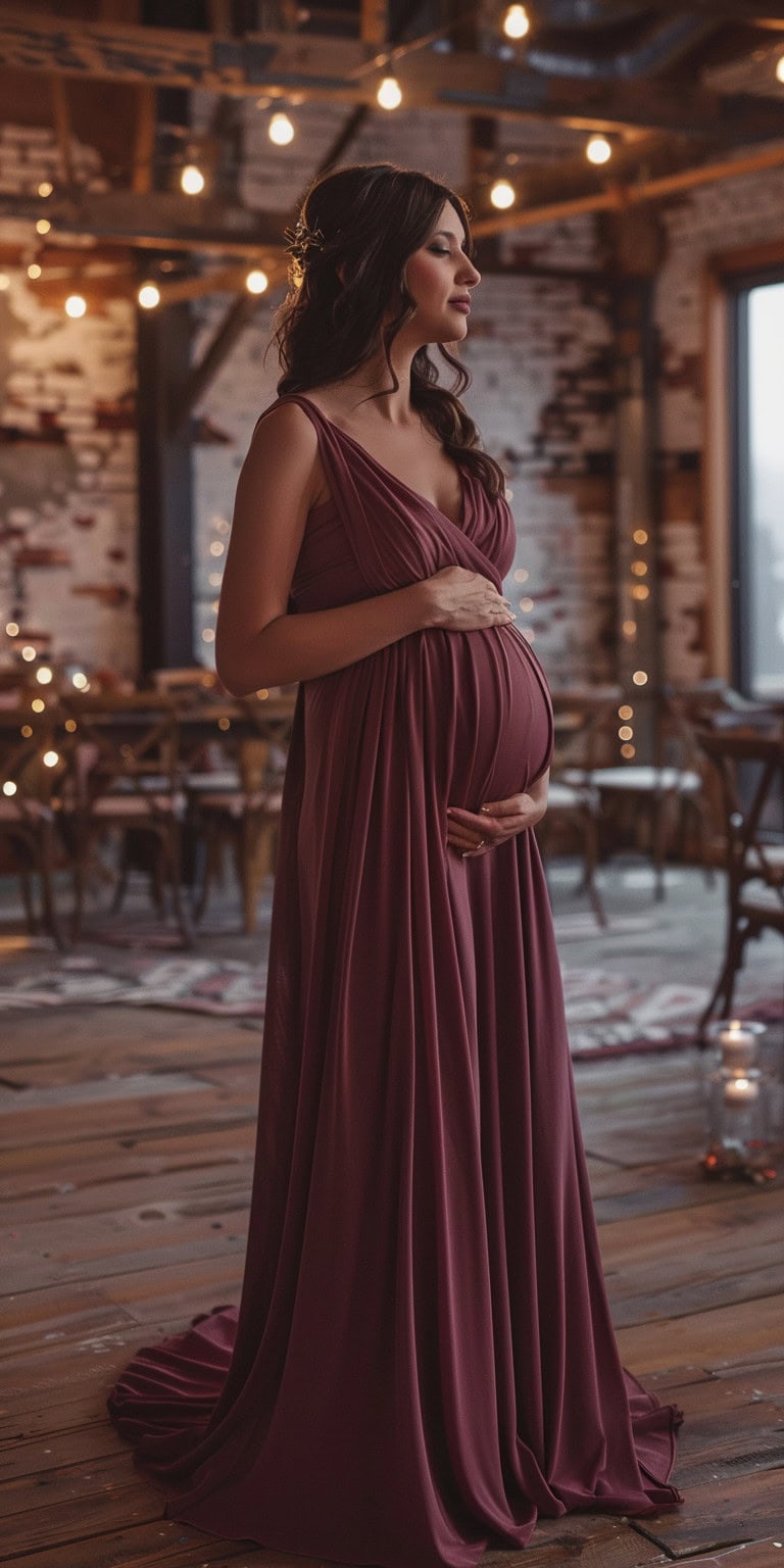 jakecain7 A photorealistic image of a pregnant woman in a flo ae9f5d5e ceb8 481a 83be 422a0dfc7eee 0