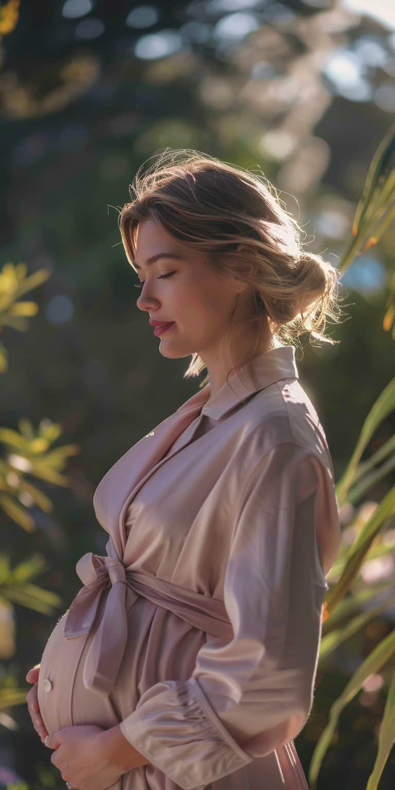 jakecain7 A photorealistic image of a pregnant woman in a han 4aa4f709 93c7 4310 a28b 1db780f989b6 0