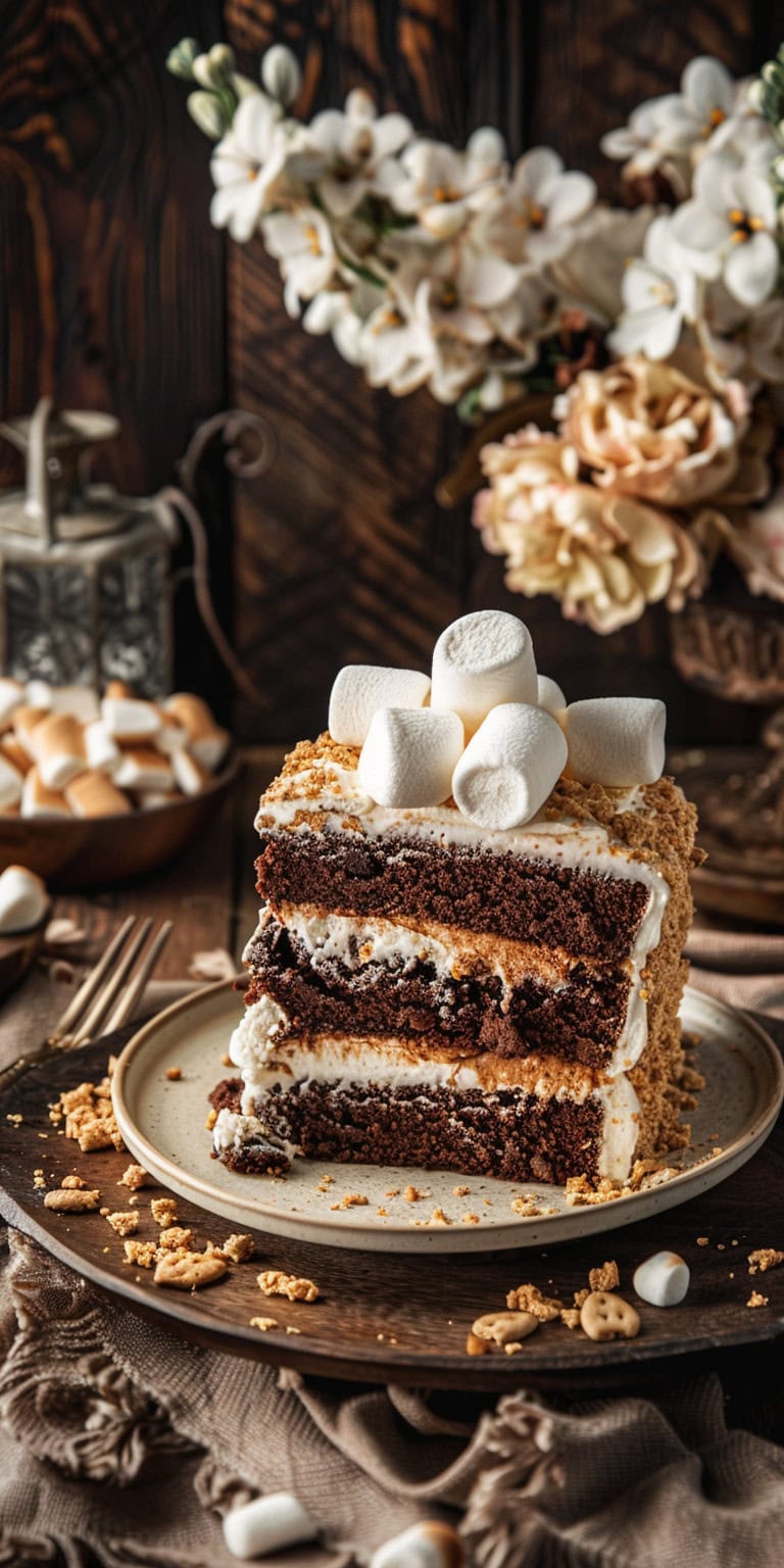 jakecain7 A photorealistic image of a smores wedding cake wit e74aac23 6e22 4dd7 8fe2 e2f22f87f568 0