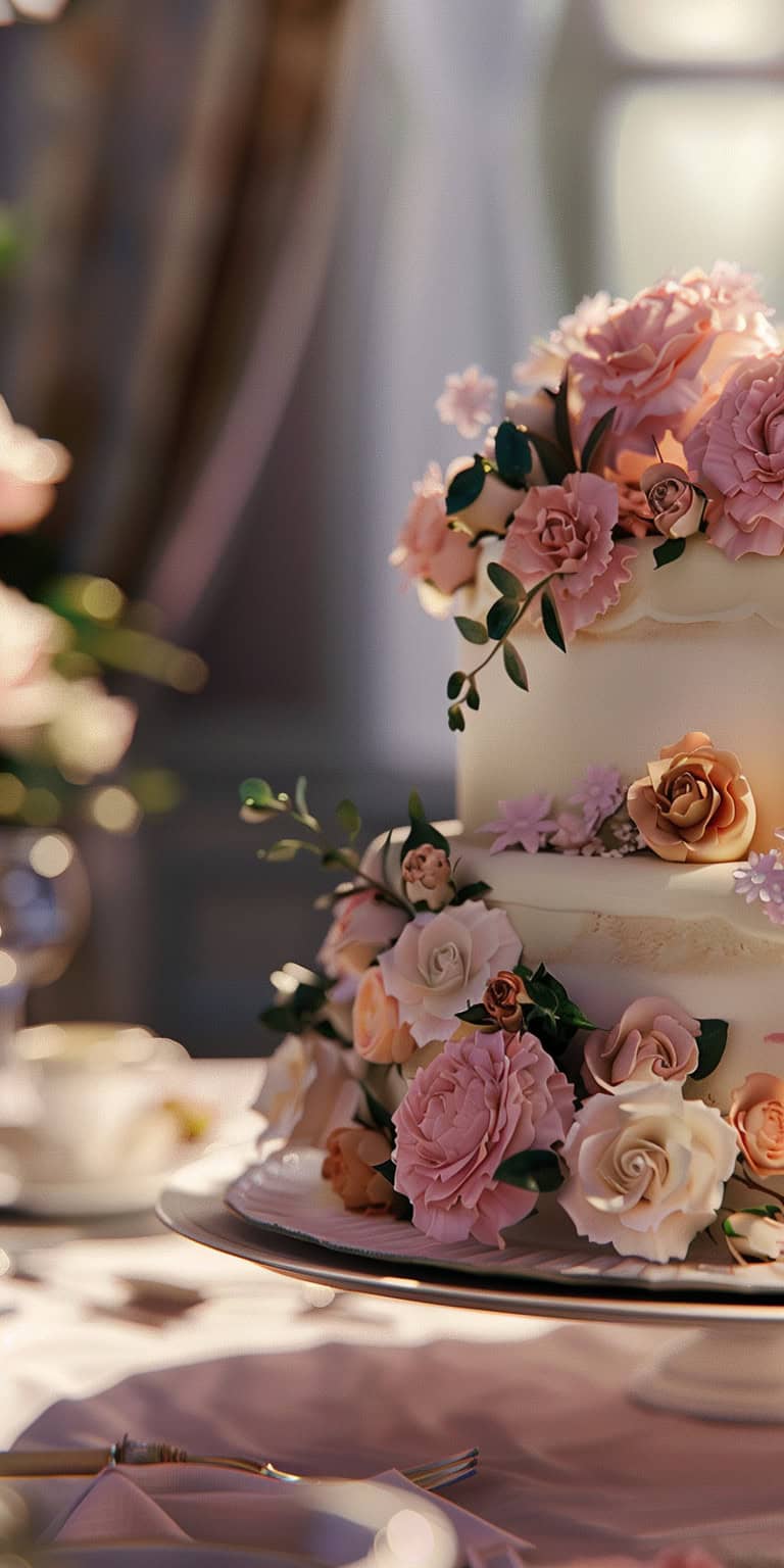 jakecain7 A photorealistic image of a wedding cake with no hy 3fdf41a1 dbae 4717 8b9c df378d8dab20 0