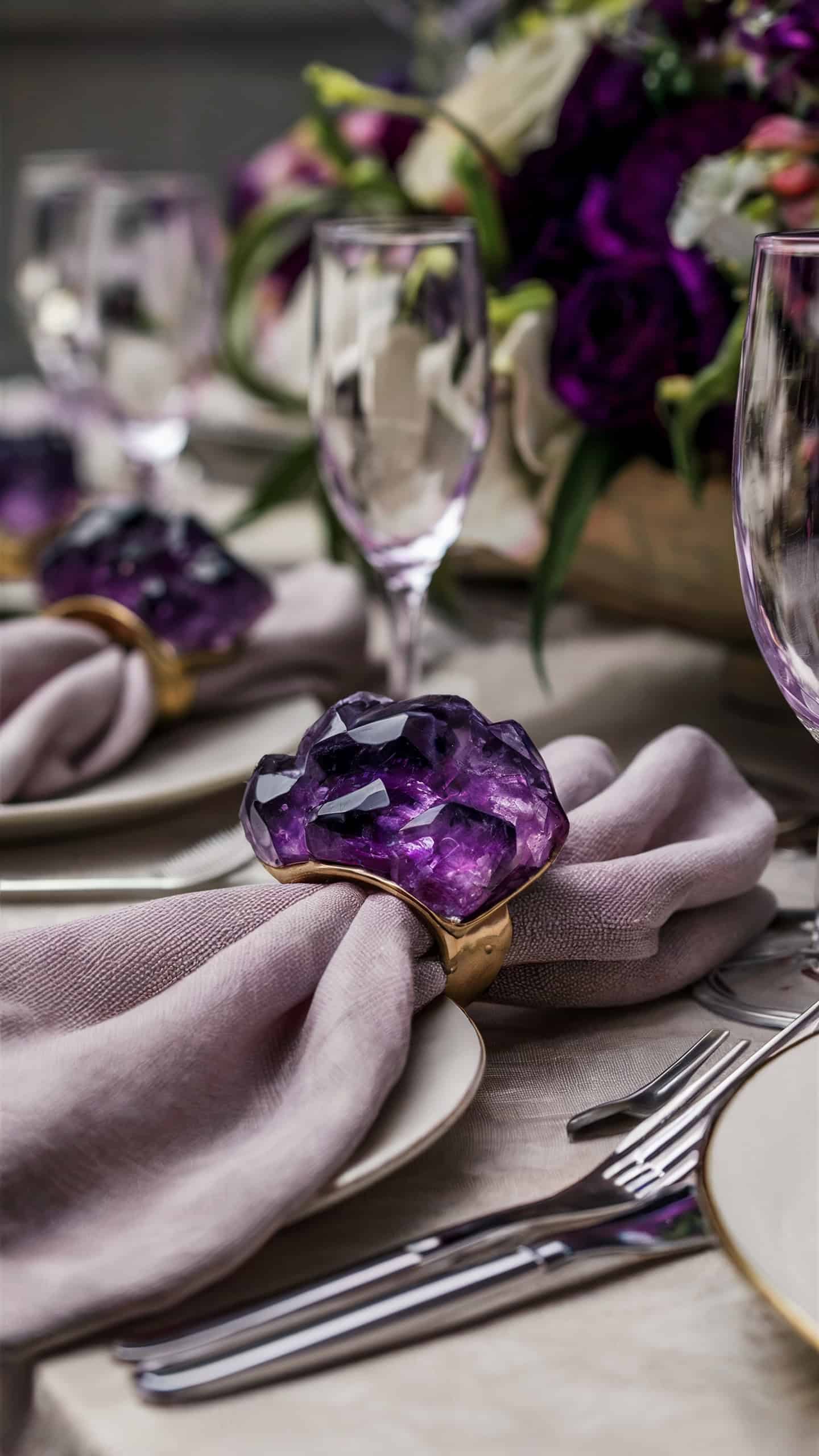 Amethyst Napkin Rings