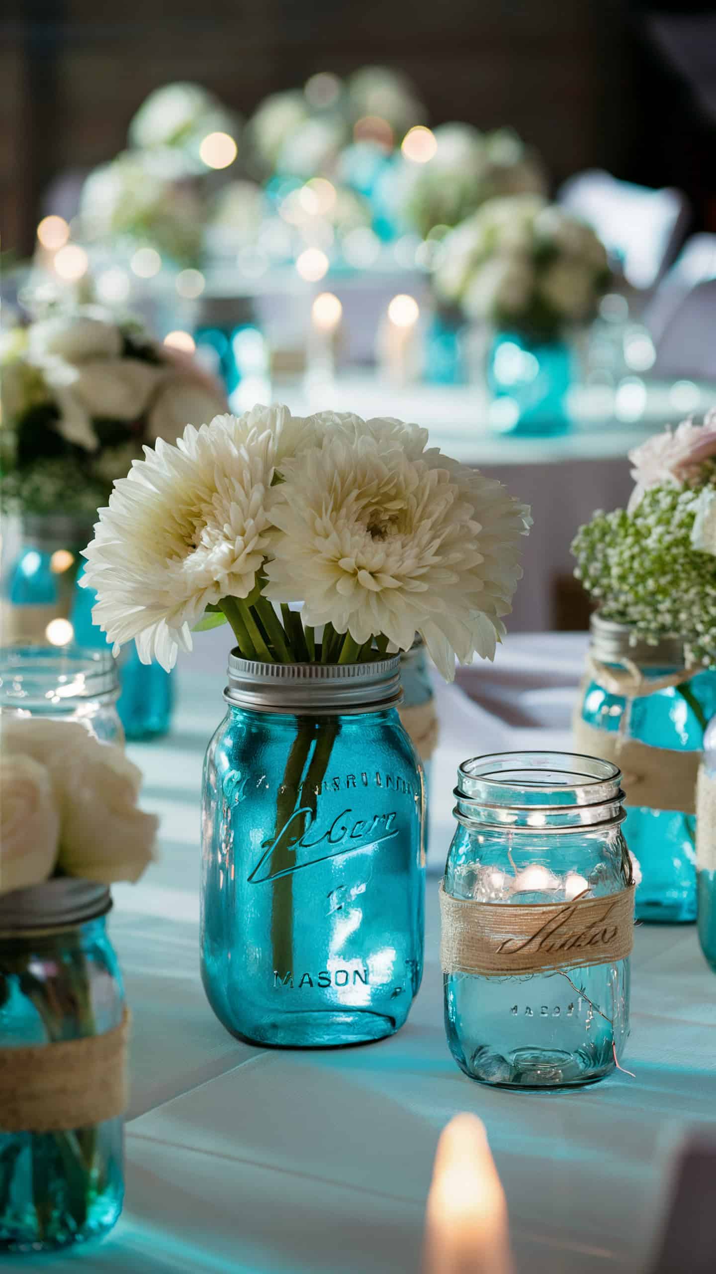 Aquamarine Mason Jars