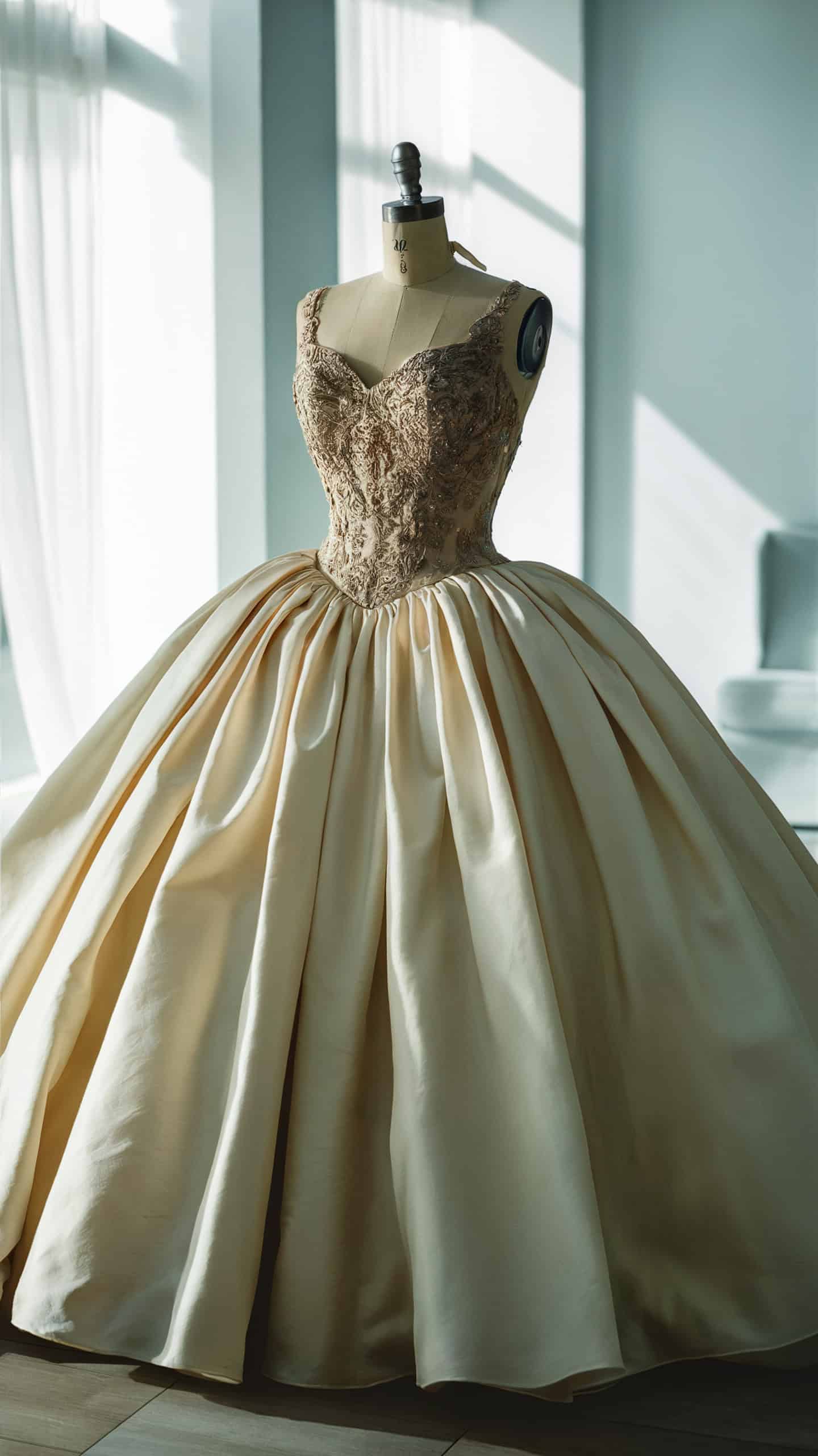 Ball Gown with Embroidered Bodice
