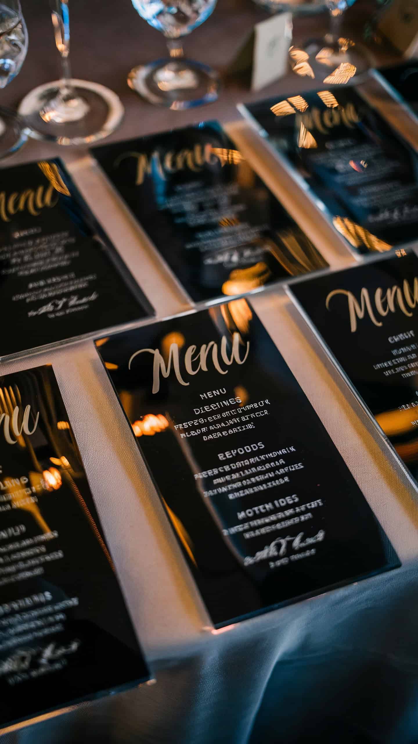 Black Acrylic Menu Cards