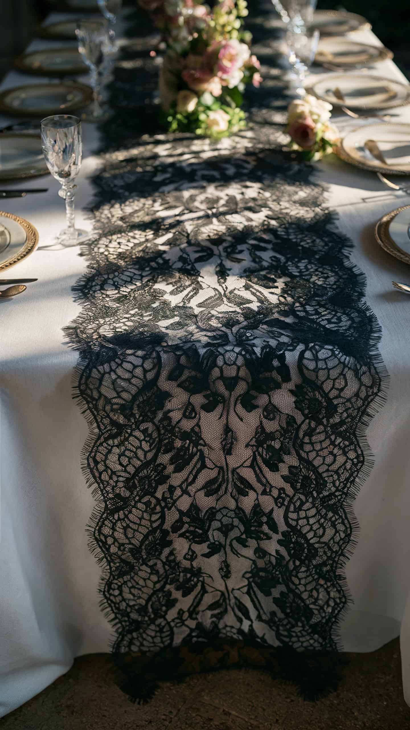 Black Lace Table Runners