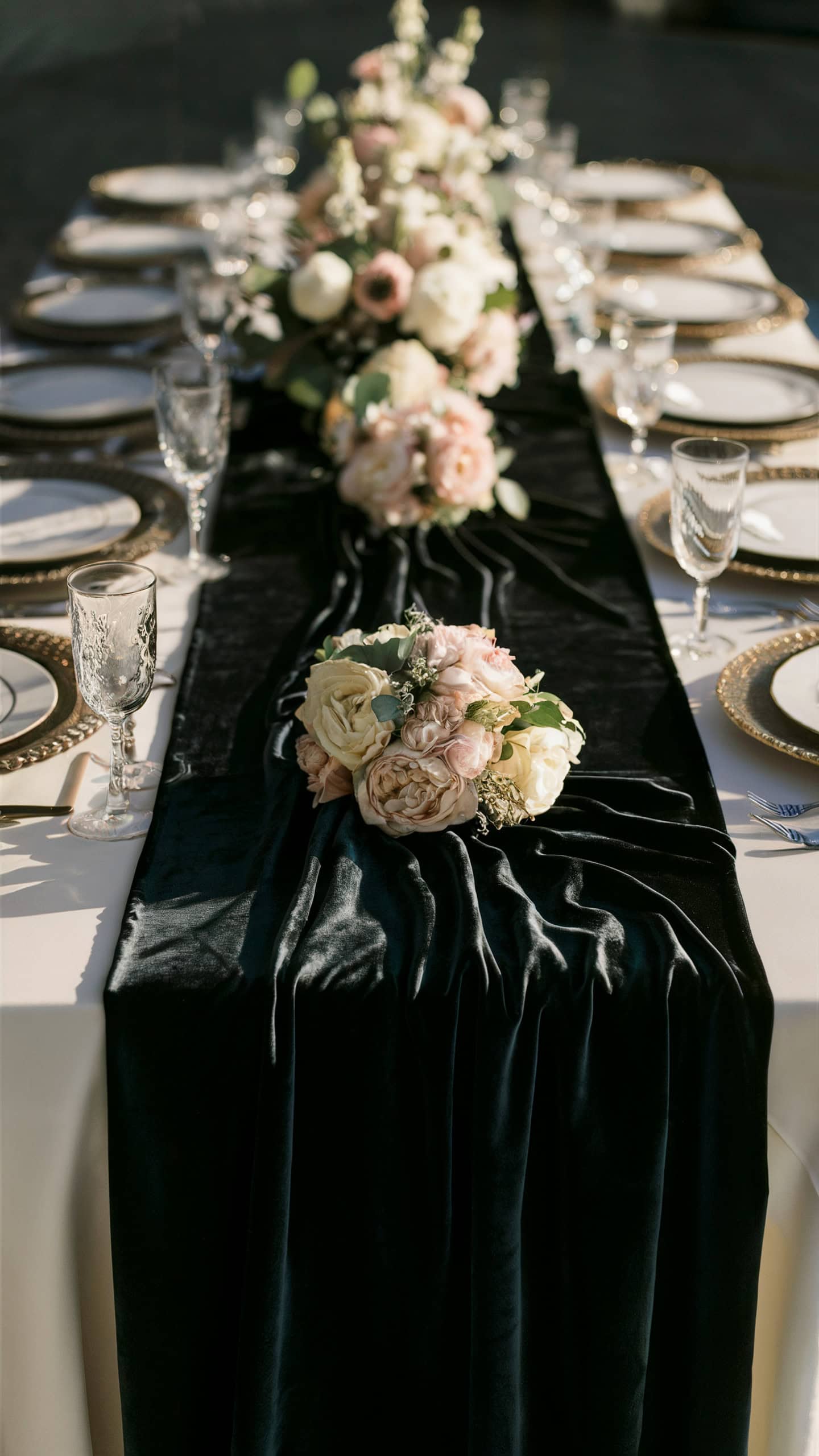 Black Velvet Table Runners