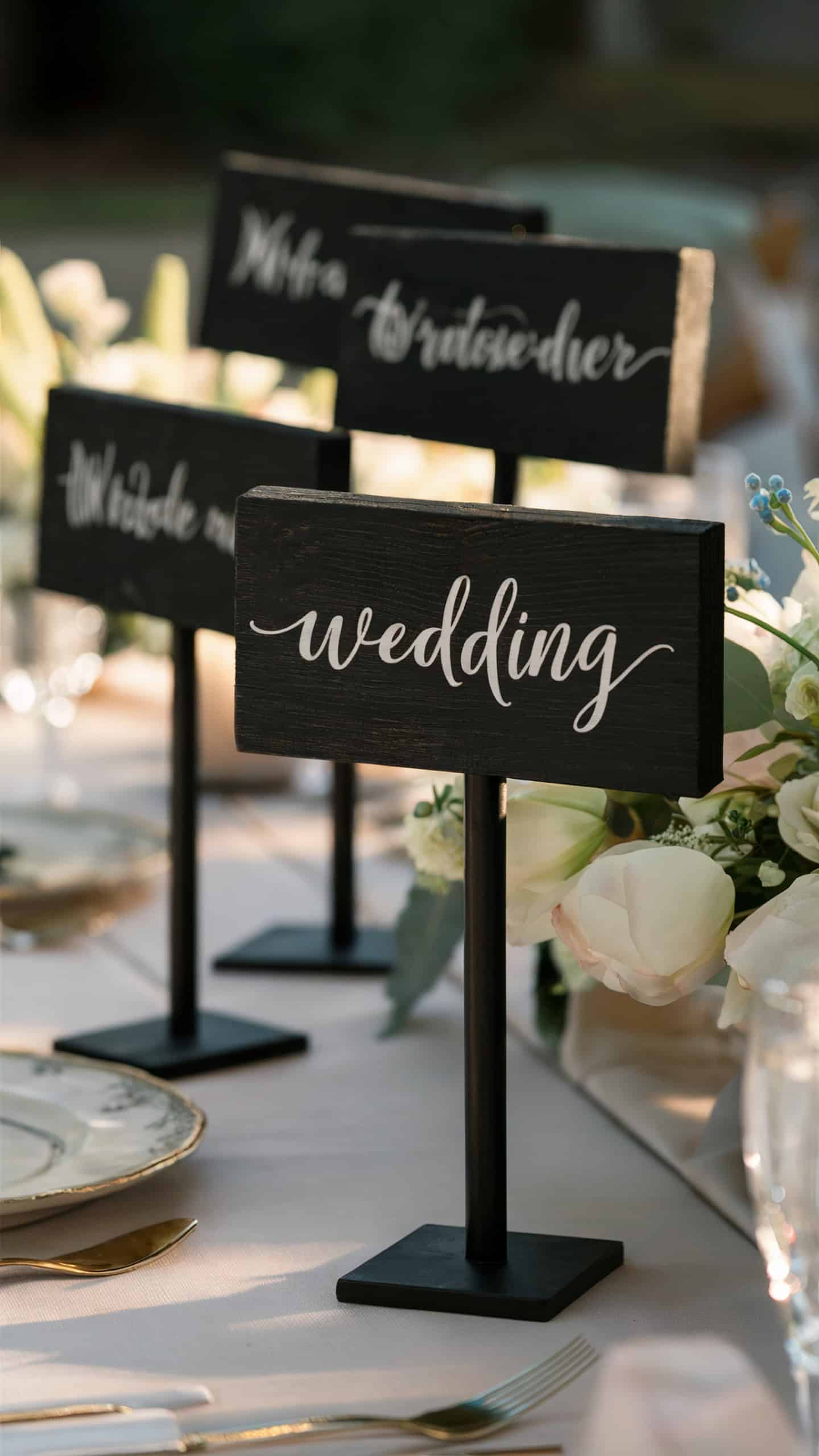 Black Wooden Signs